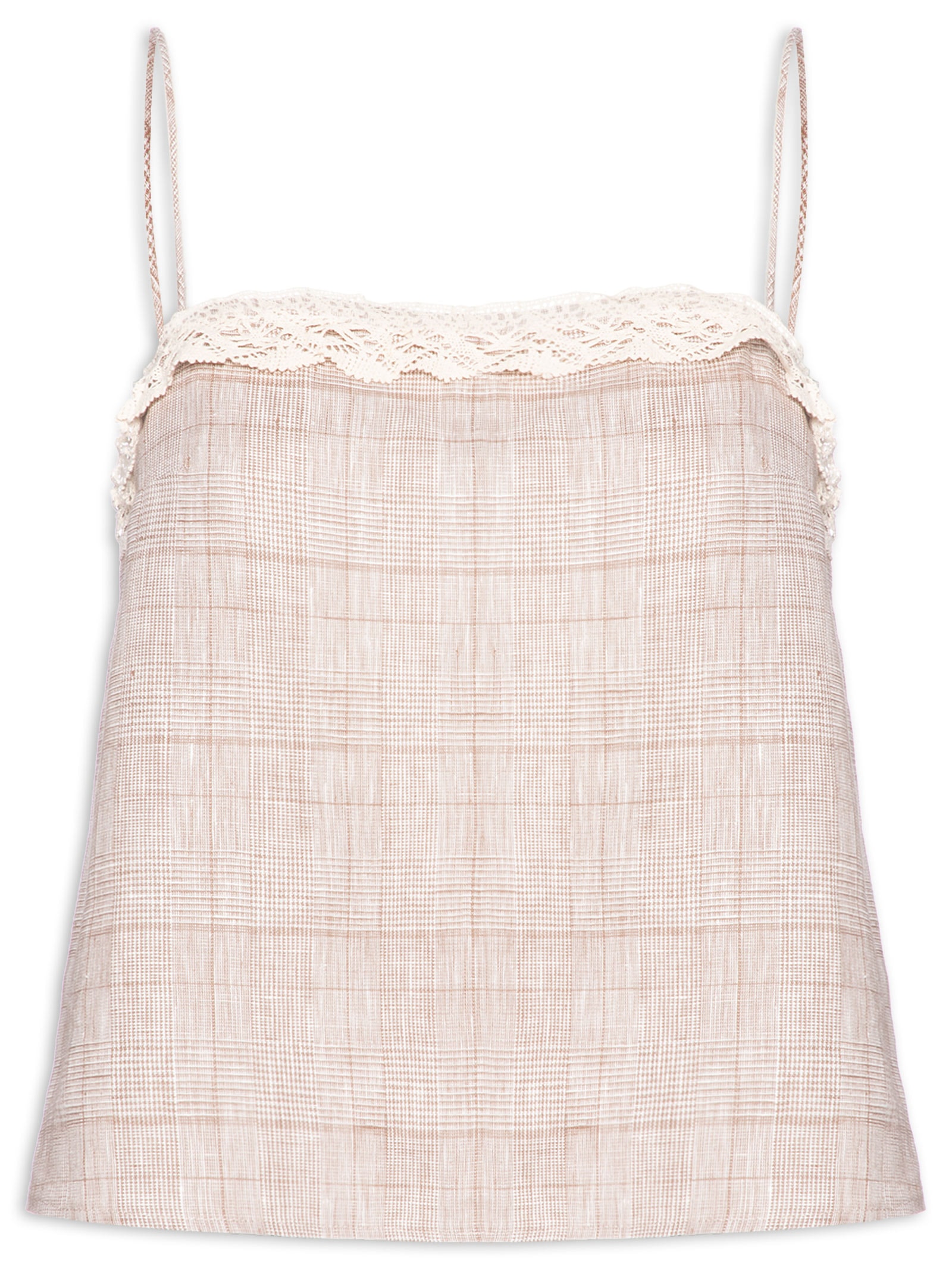 Regata Feminina Xadrez Bege Animale