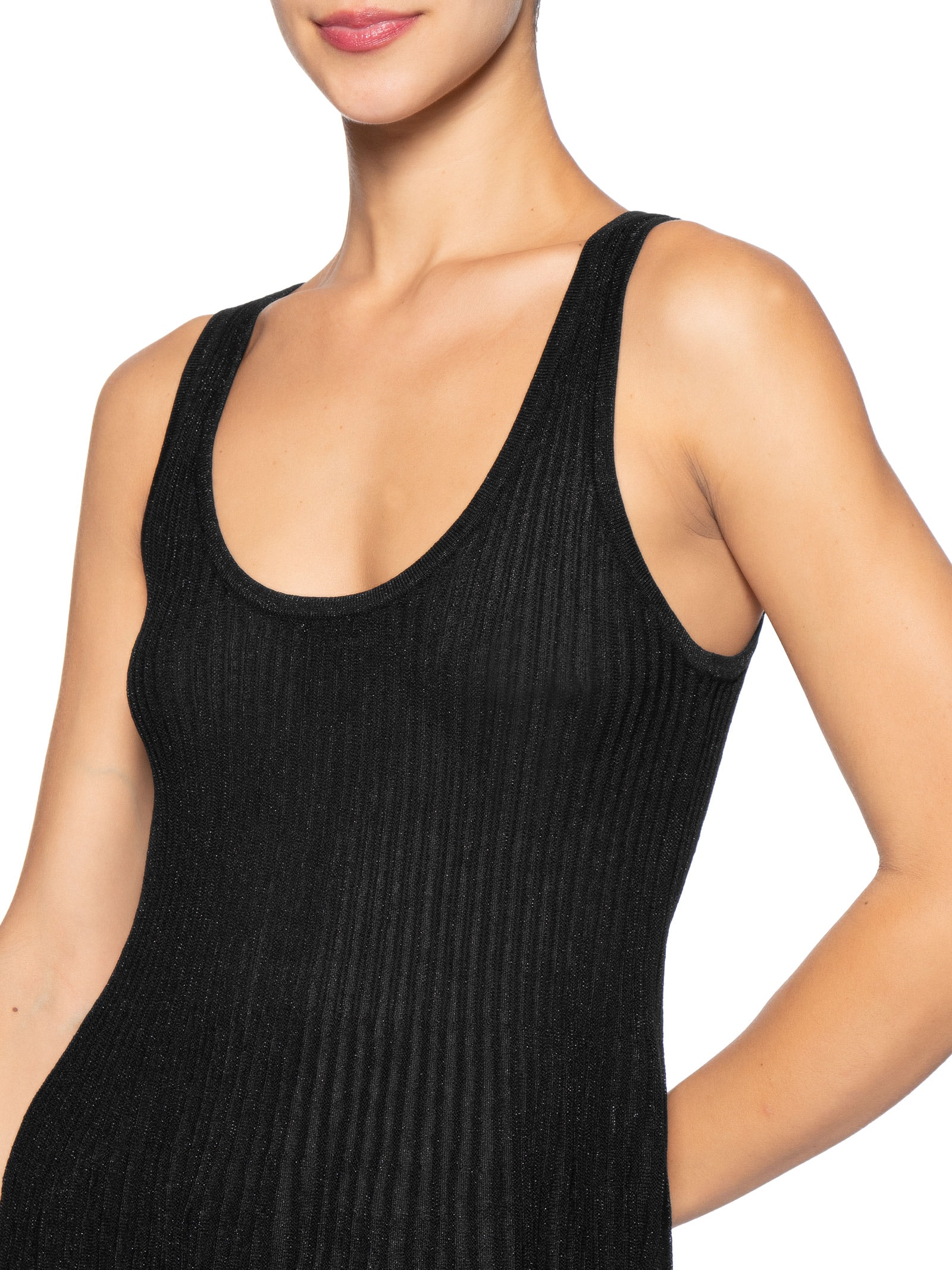 Regata Feminino de Tricot com Lurex Preto Animale Jeans