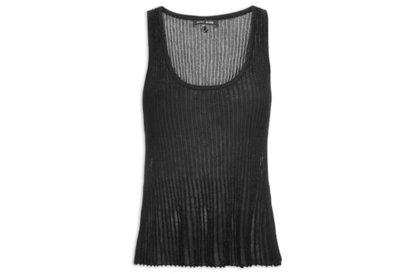 Regata Feminino de Tricot com Lurex – Preto