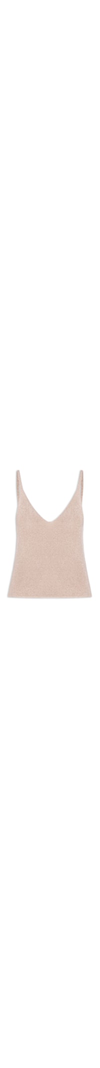 Regata Feminino de Tricot Lurex Decote V – Prata