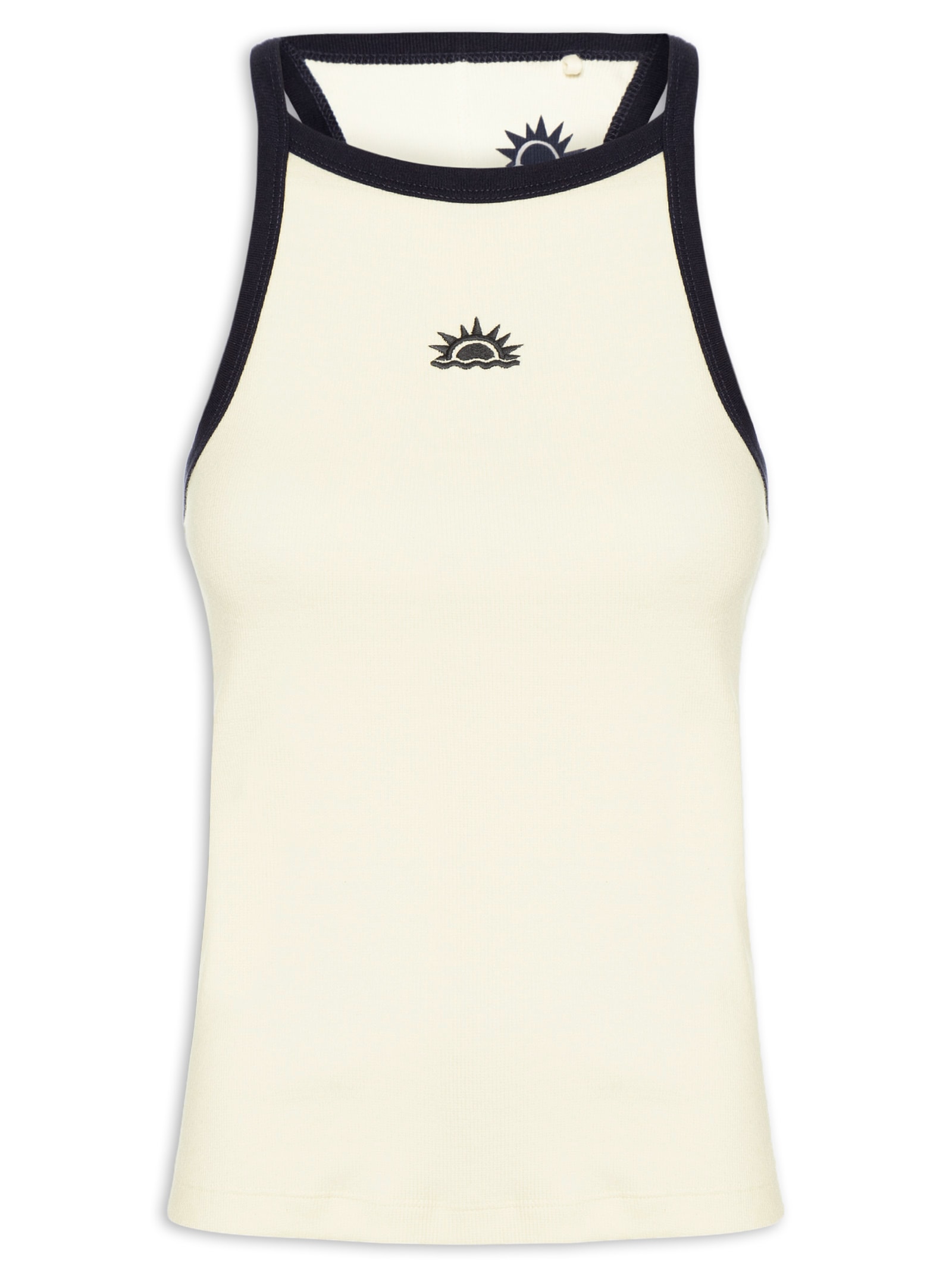 Regata Feminino Vies Contrastante Bordada- Amarelo Dress To