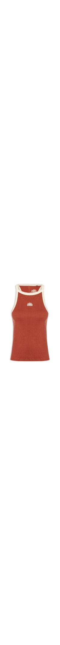 Regata Feminino Vies Contrastante Bordada– Vermelho