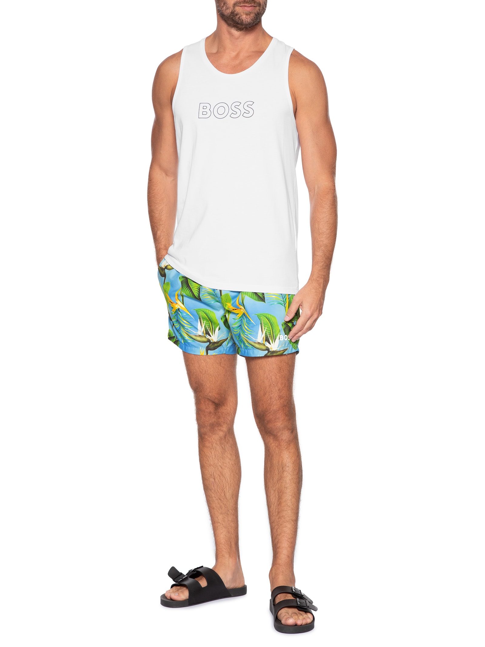 Regata Masculina Bardeur Beach Tank Top Branco Boss