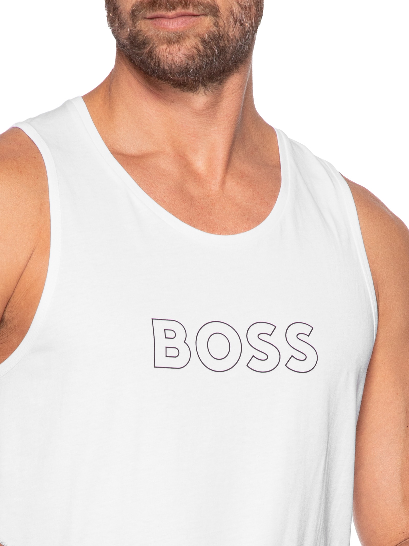 Regata Masculina Bardeur Beach Tank Top Branco Boss