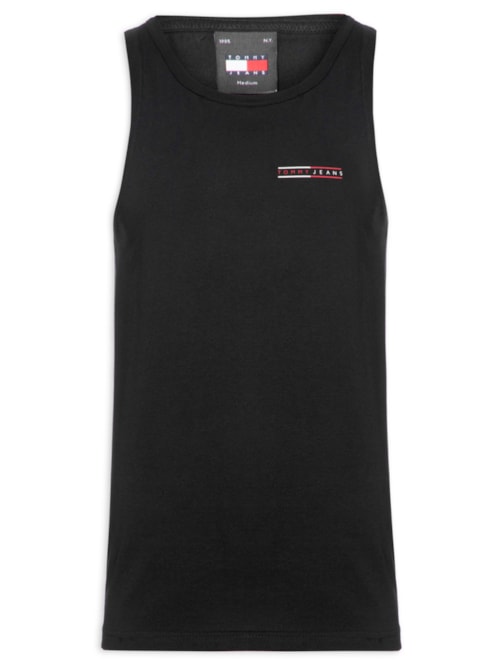 Regata Masculina Básica Slim Fit Graphic – Preto