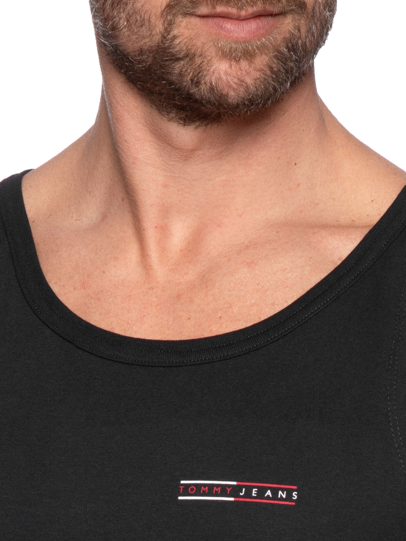 Regata Masculina Básica Slim Fit Graphic Preto Tommy Jeans