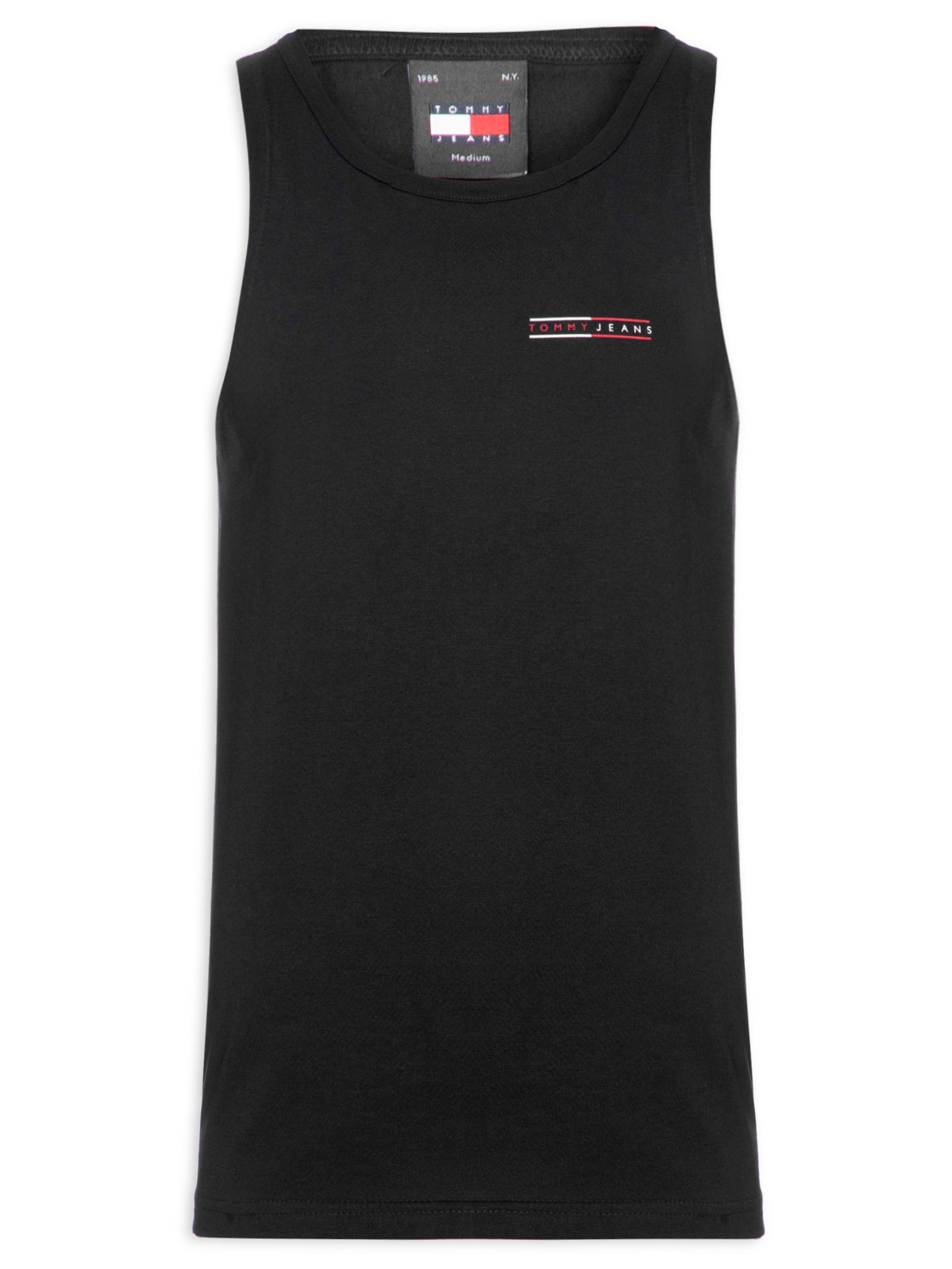 Regata Masculina Básica Slim Fit Graphic Preto Tommy Jeans