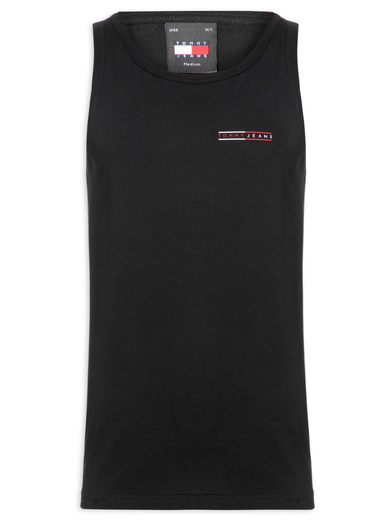 Regata Masculina Básica Slim Fit Graphic Preto Tommy Jeans