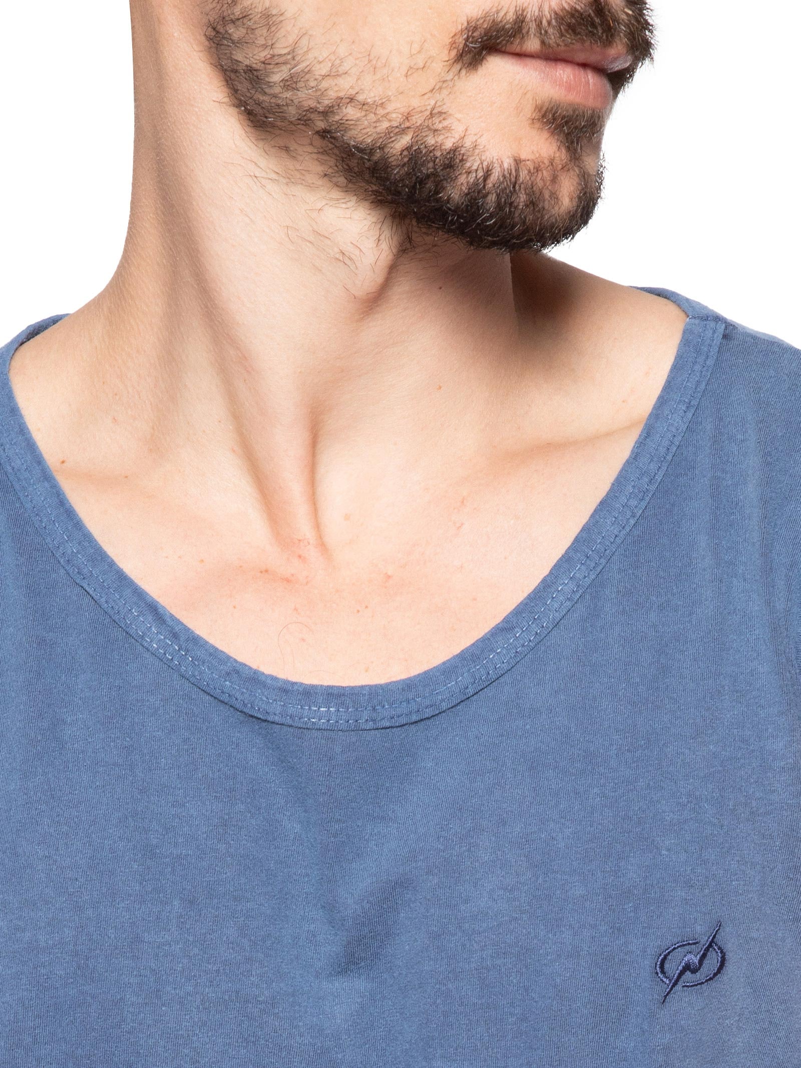 Regata Masculina Básica Stone Azul Blueman