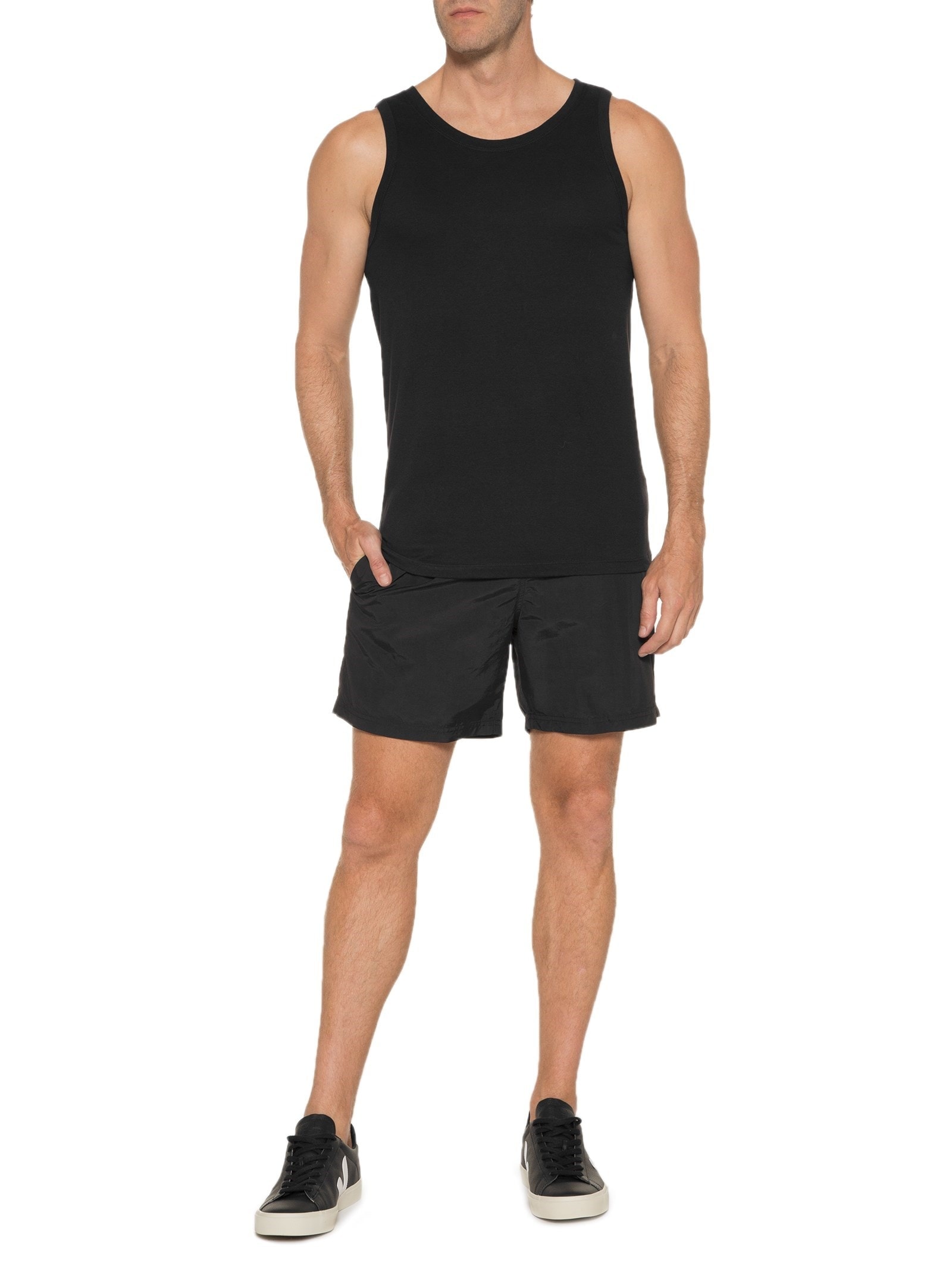 Regata Masculina Básica World Preto Hering