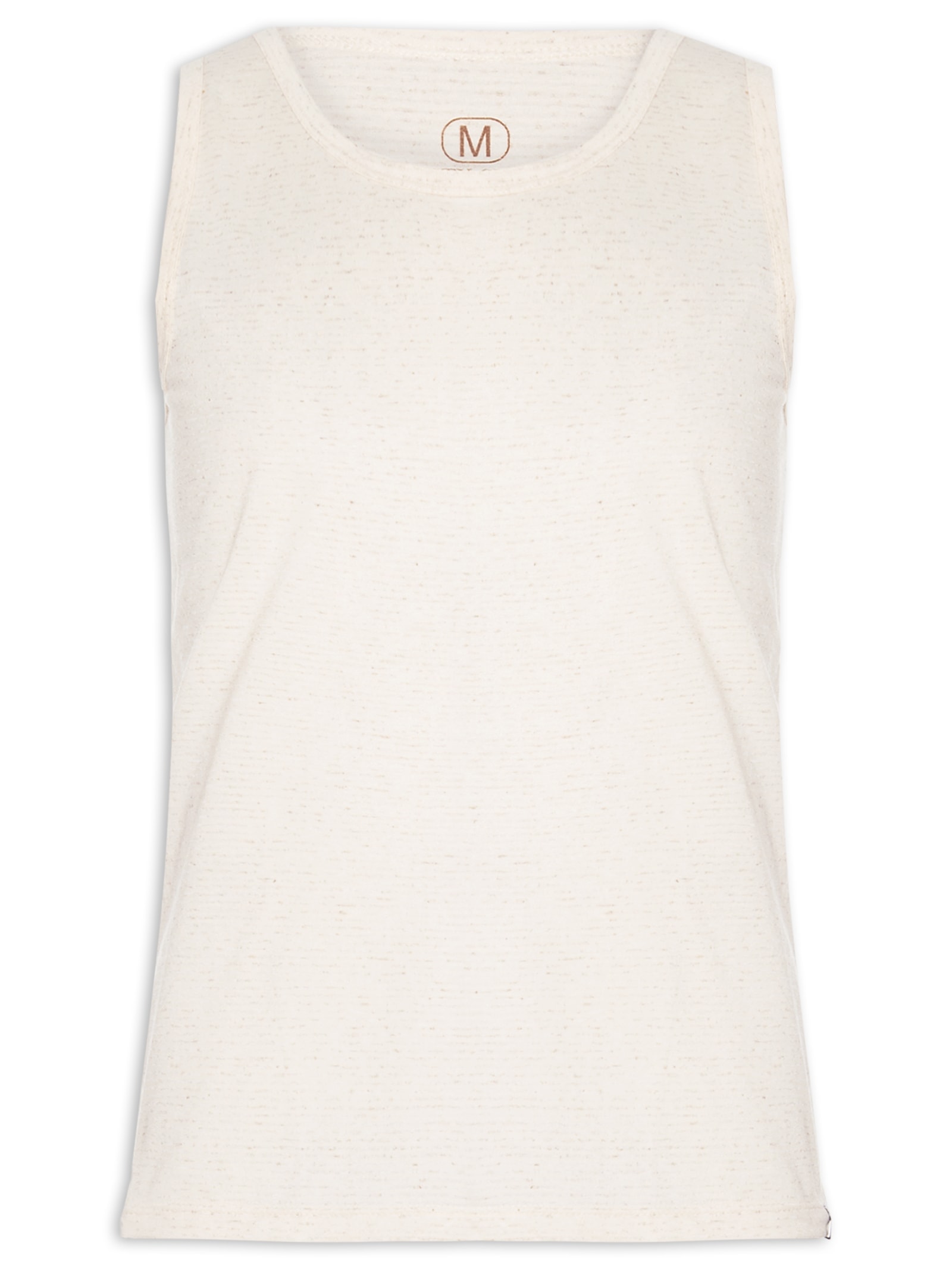 Regata Masculina Blend Com Linho Off White Basiq Men