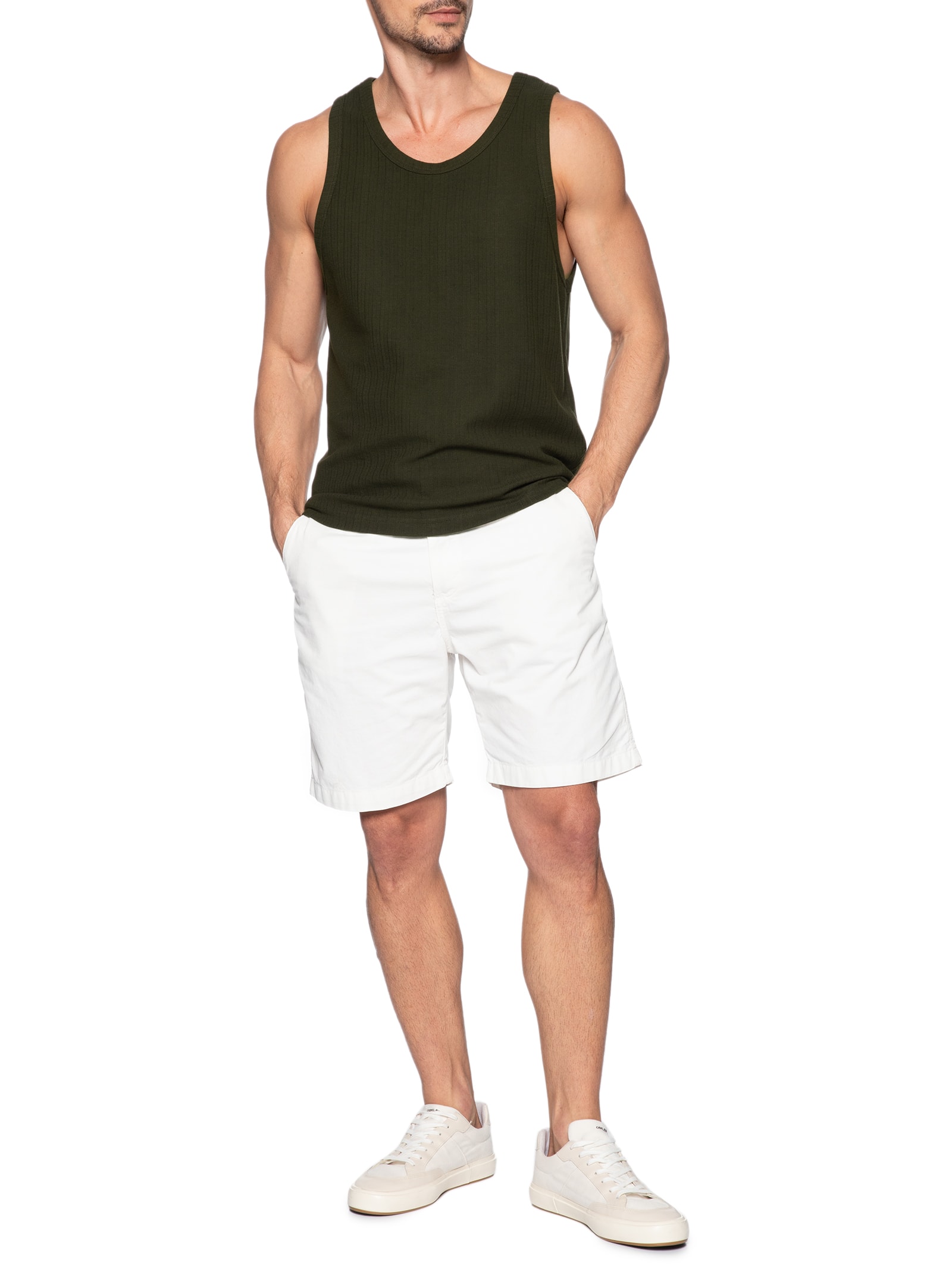 Regata Masculina Canelada Vintage Verde Osklen