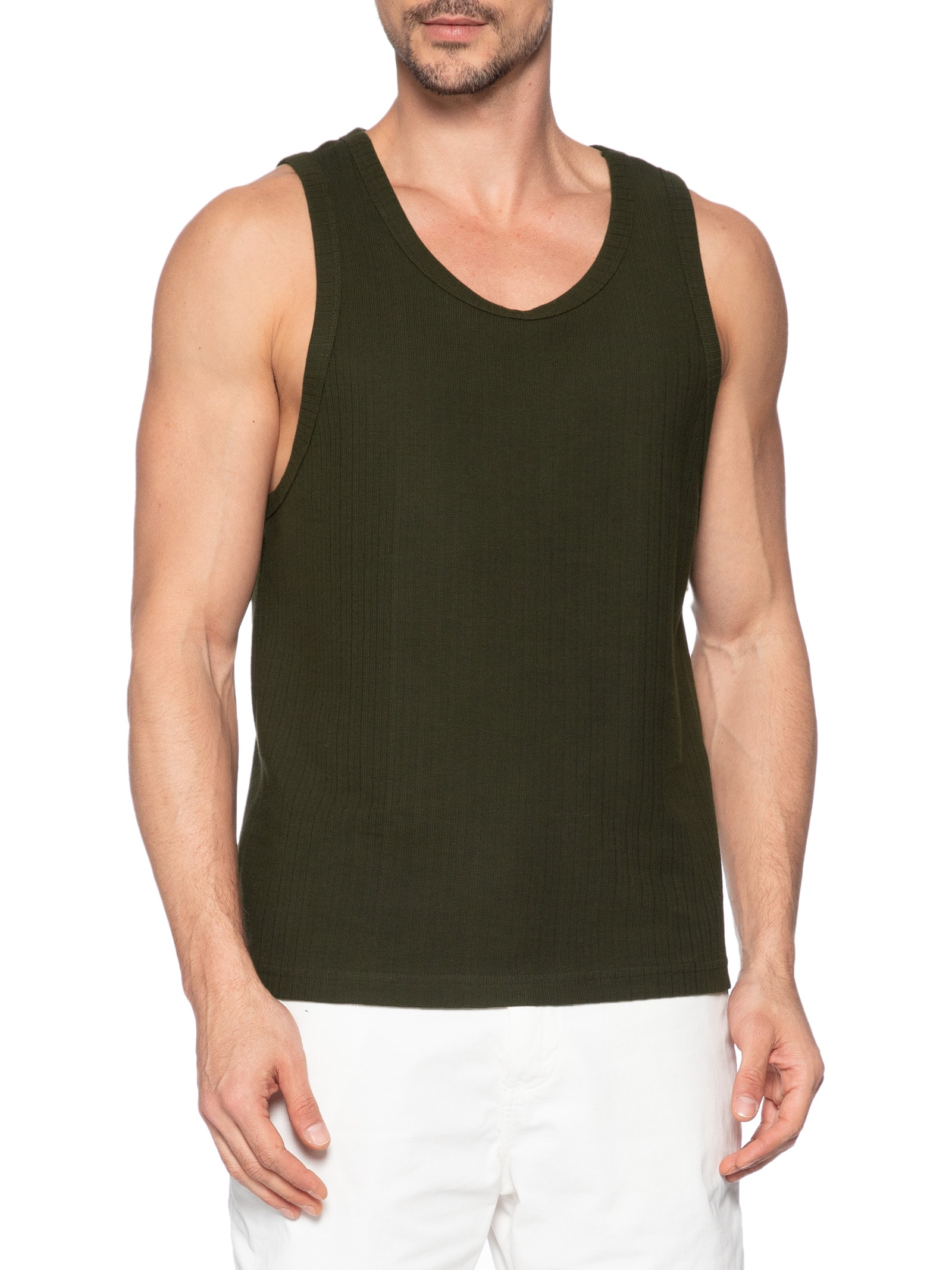 Regata Masculina Canelada Vintage Verde Osklen