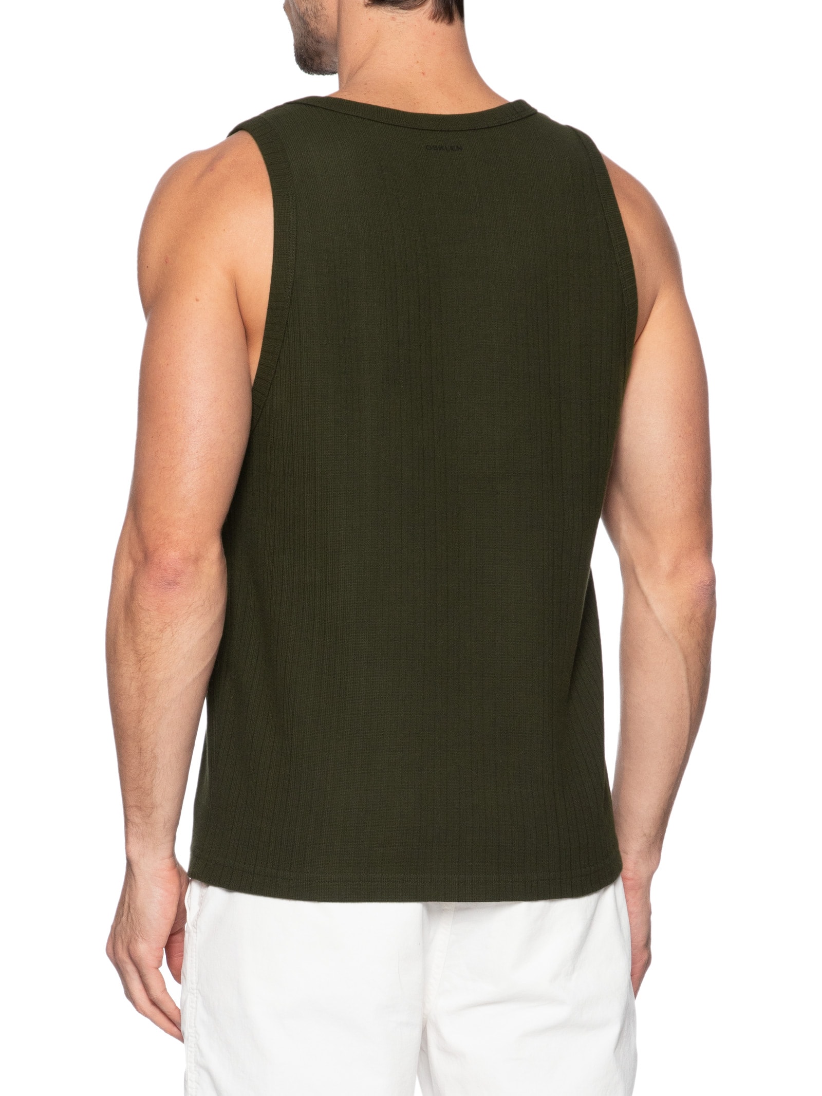 Regata Masculina Canelada Vintage Verde Osklen