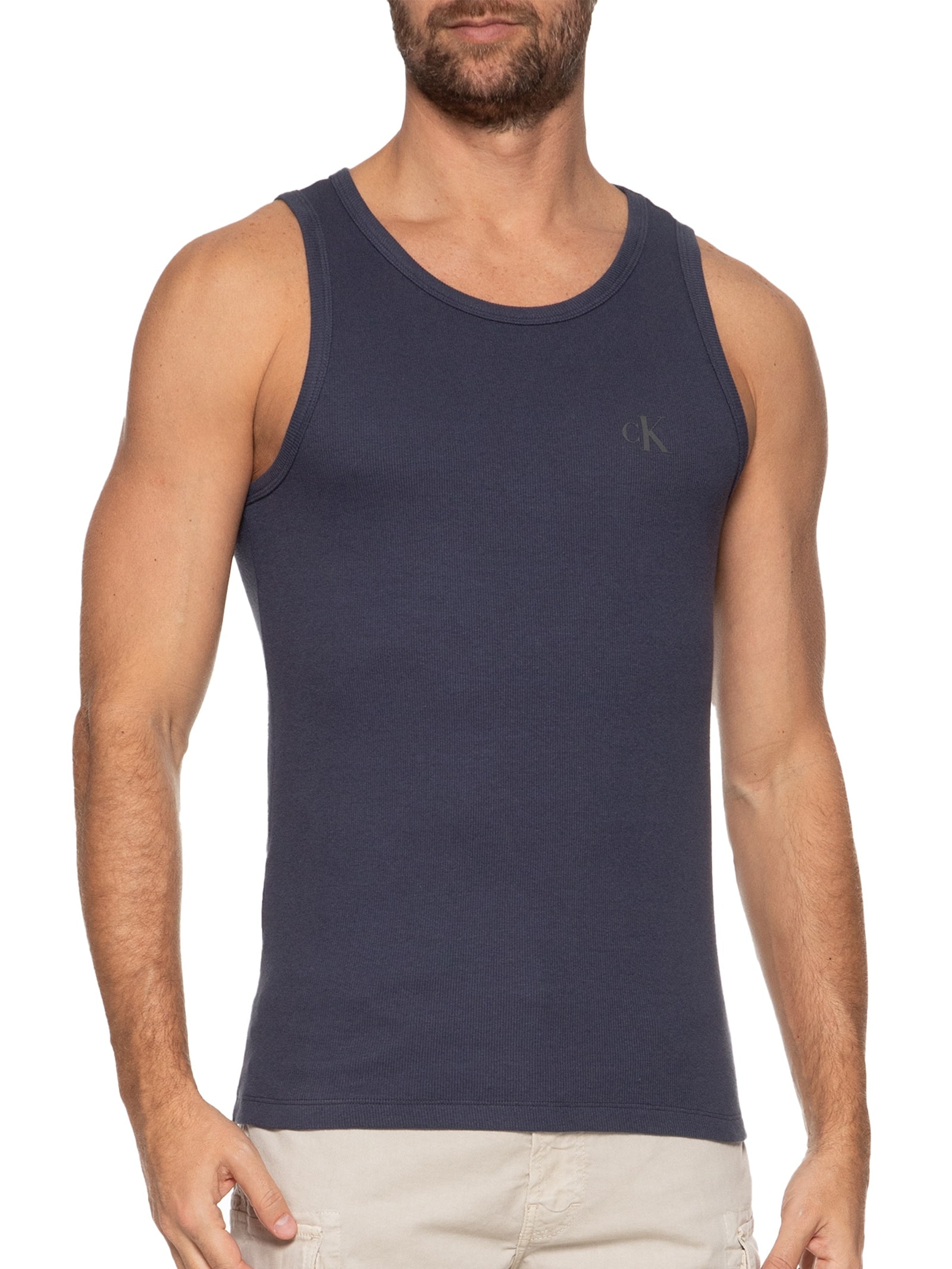 Regata Masculina Ckj Ribana Logo Monogram Azul Calvin Klein Jeans