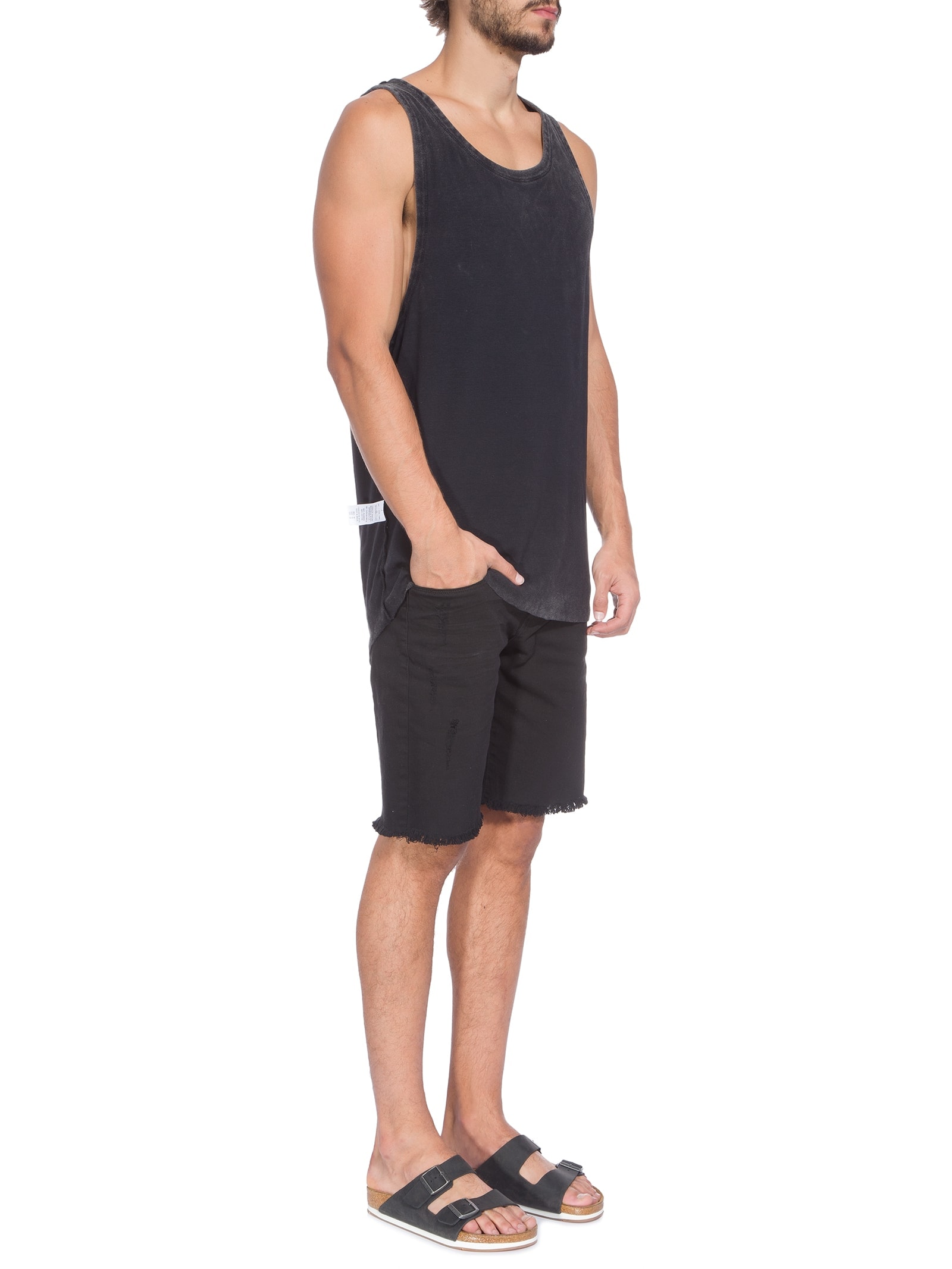 Regata Masculina Double Used Ribbed Preto Osklen