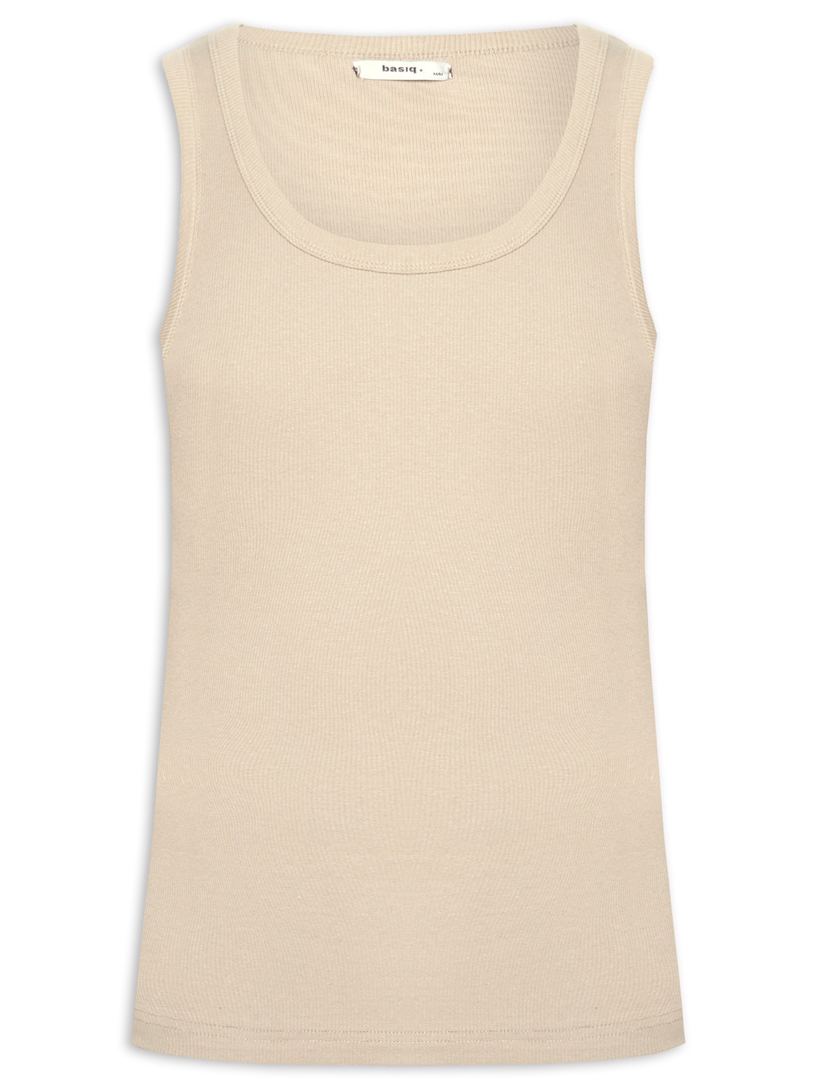 Regata Masculina Em Algodão Bege Basiq Men