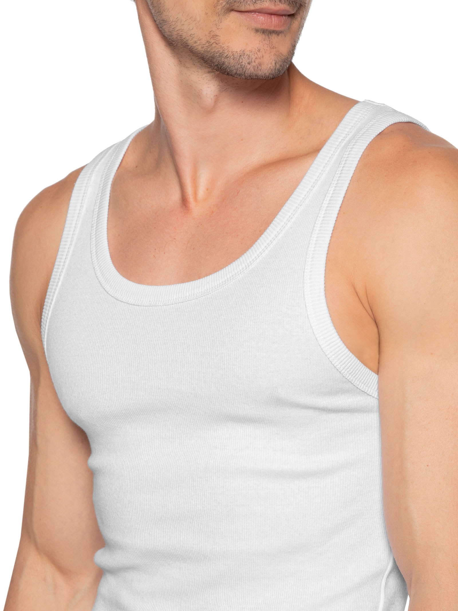 Regata Masculina Em Algodão Branco Basiq Men