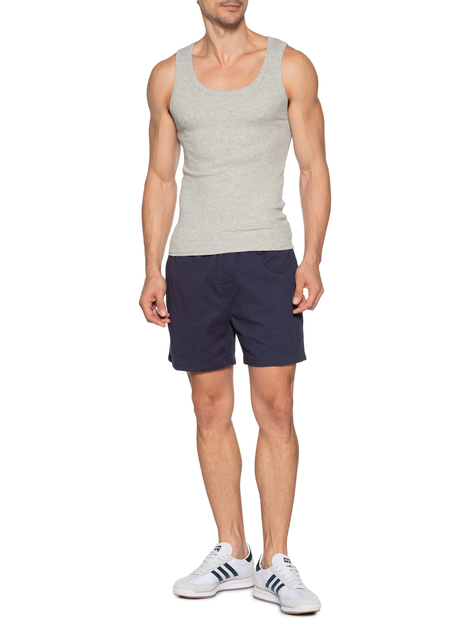 Regata Masculina Em Algodão Cinza Basiq Men