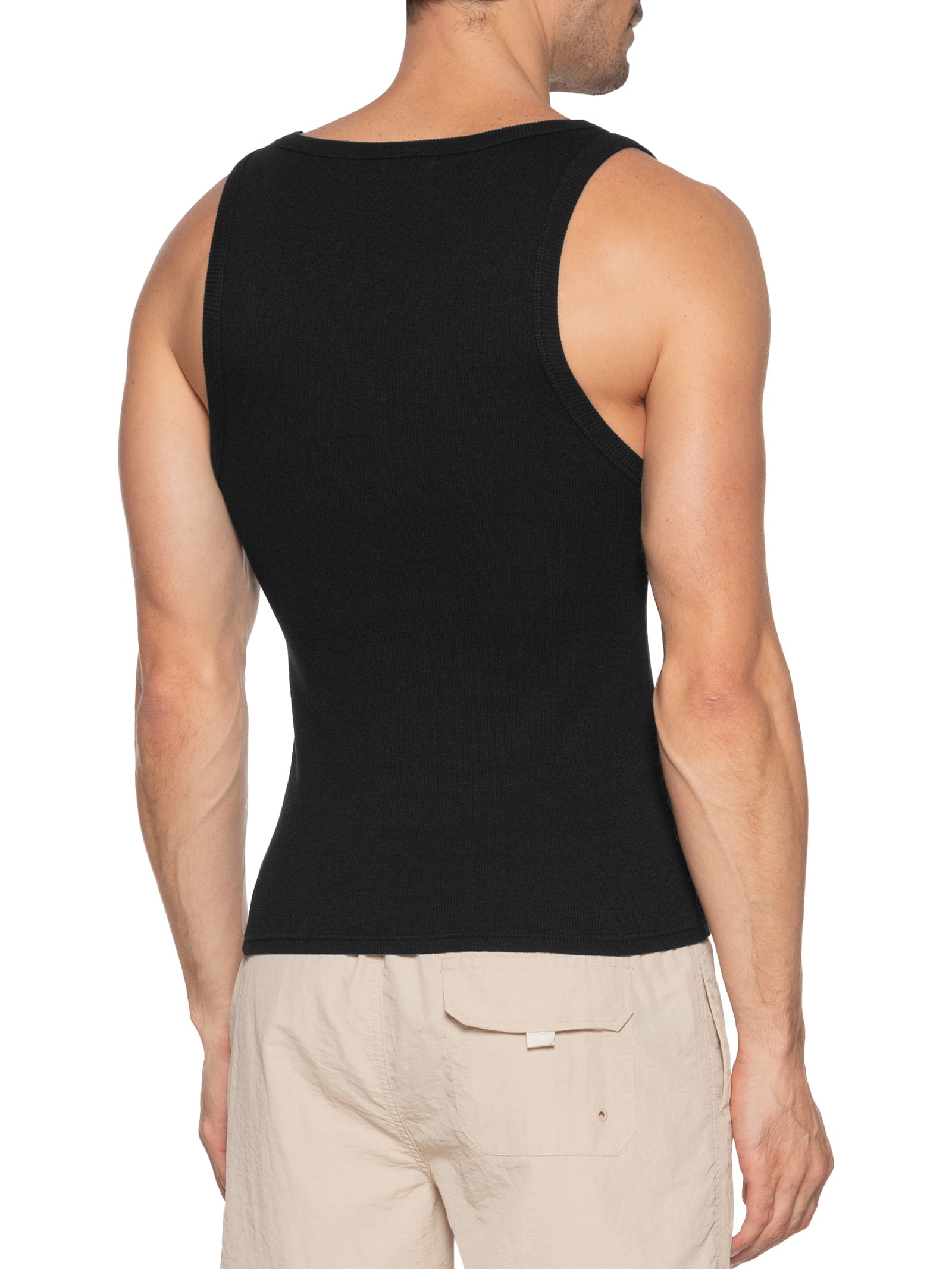 Regata Masculina Em Algodão Preto Basiq Men