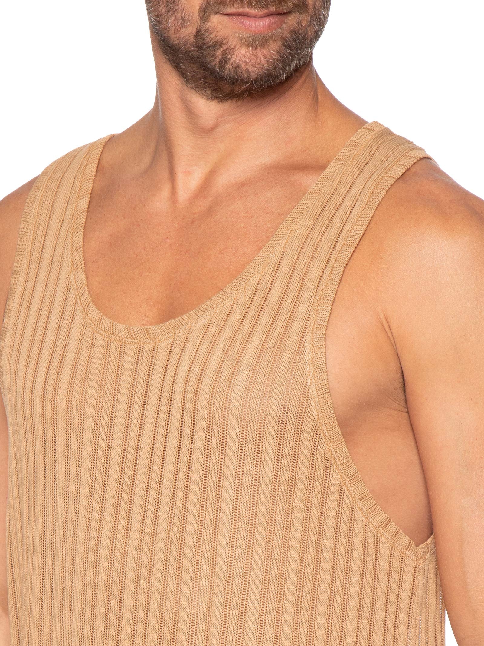 Regata Masculina Knit Texture Bege Osklen