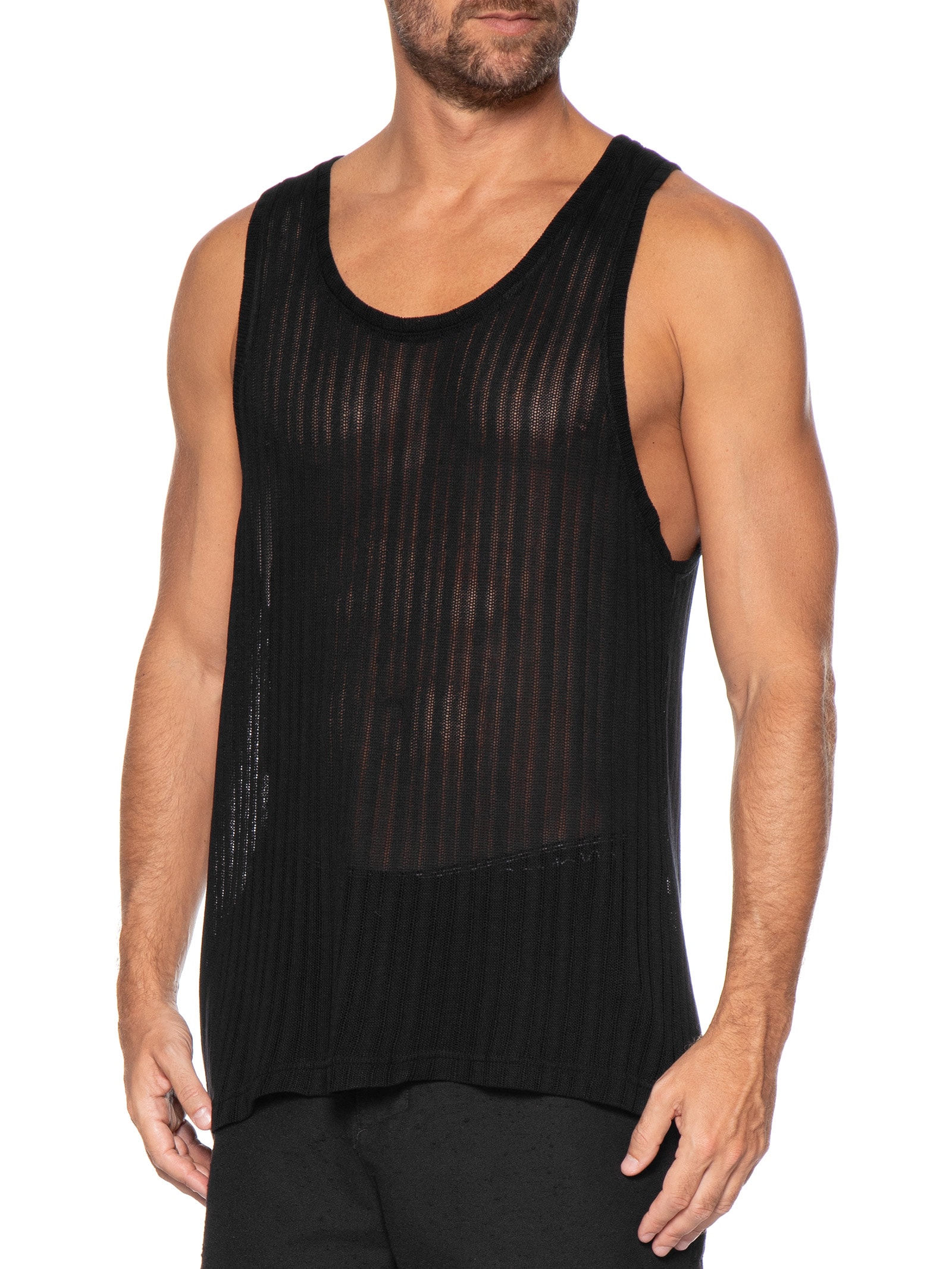 Regata Masculina Knit Texture Preto Osklen