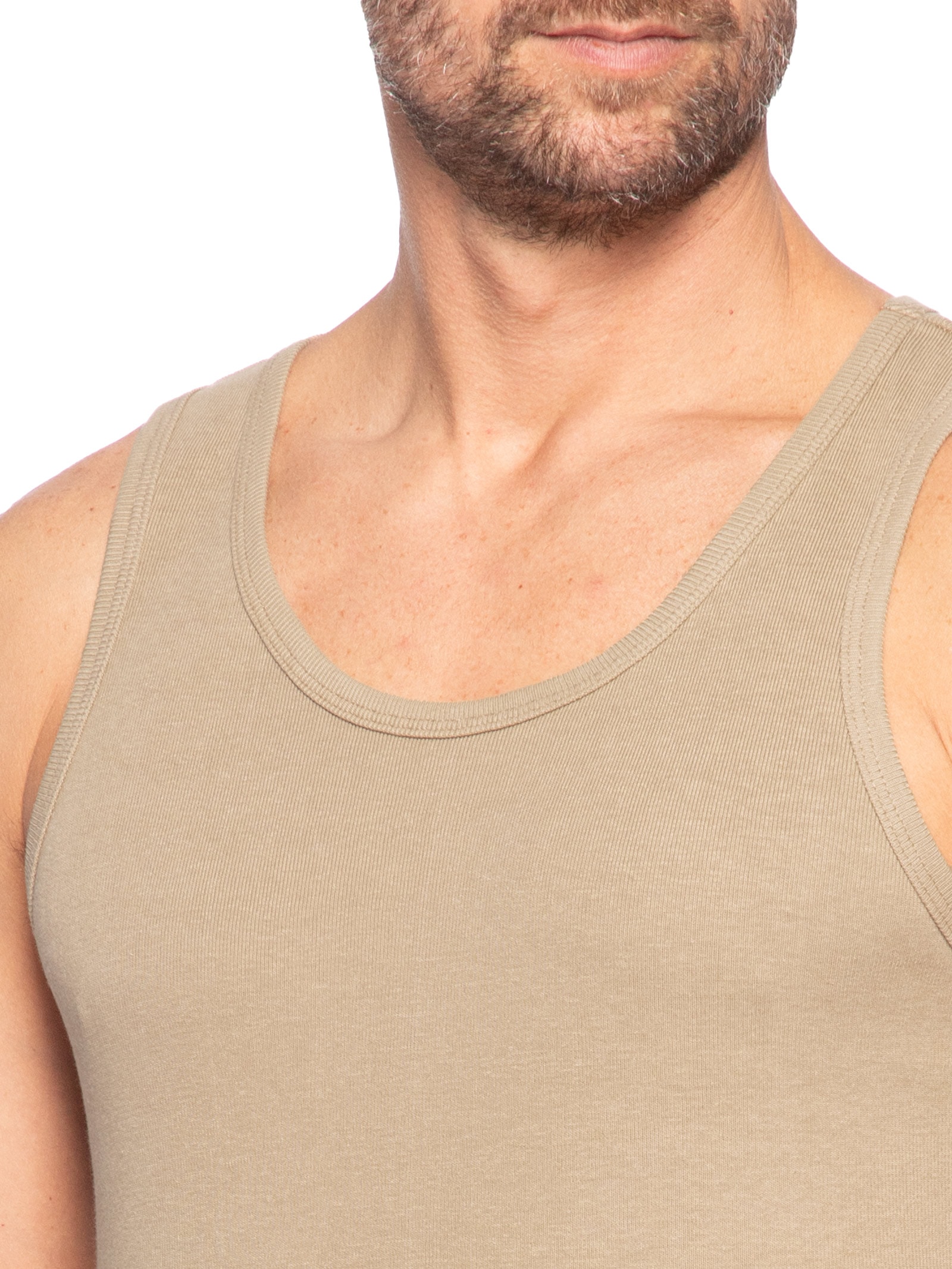 Regata Masculina Rib Slim Bege Foxton
