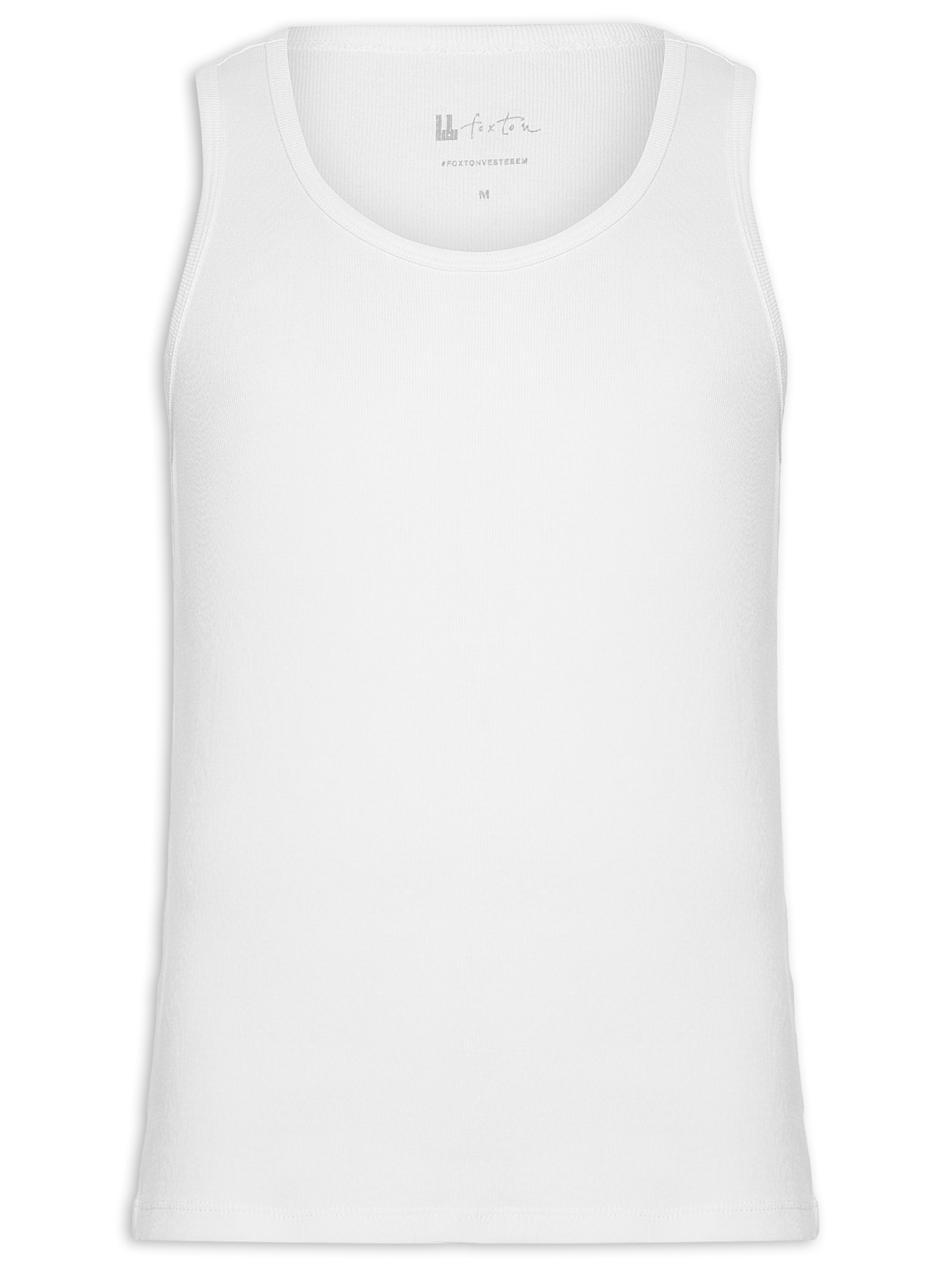 Regata Masculina Ribana Slim Branco Foxton