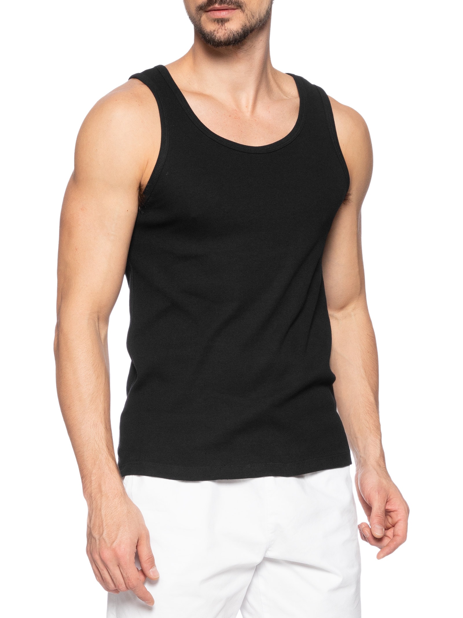 Regata Masculina Ribana Slim Preto Foxton