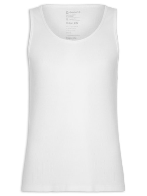 Regata Masculina Ribbed E Basics – Branco