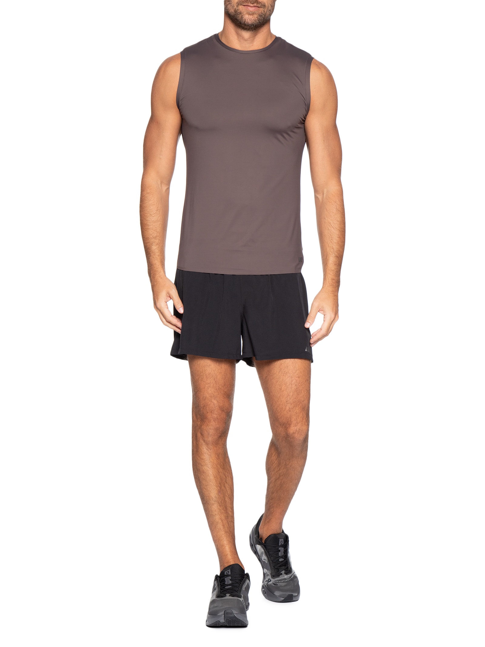 Regata Masculina Run Slim Men Marrom Live!