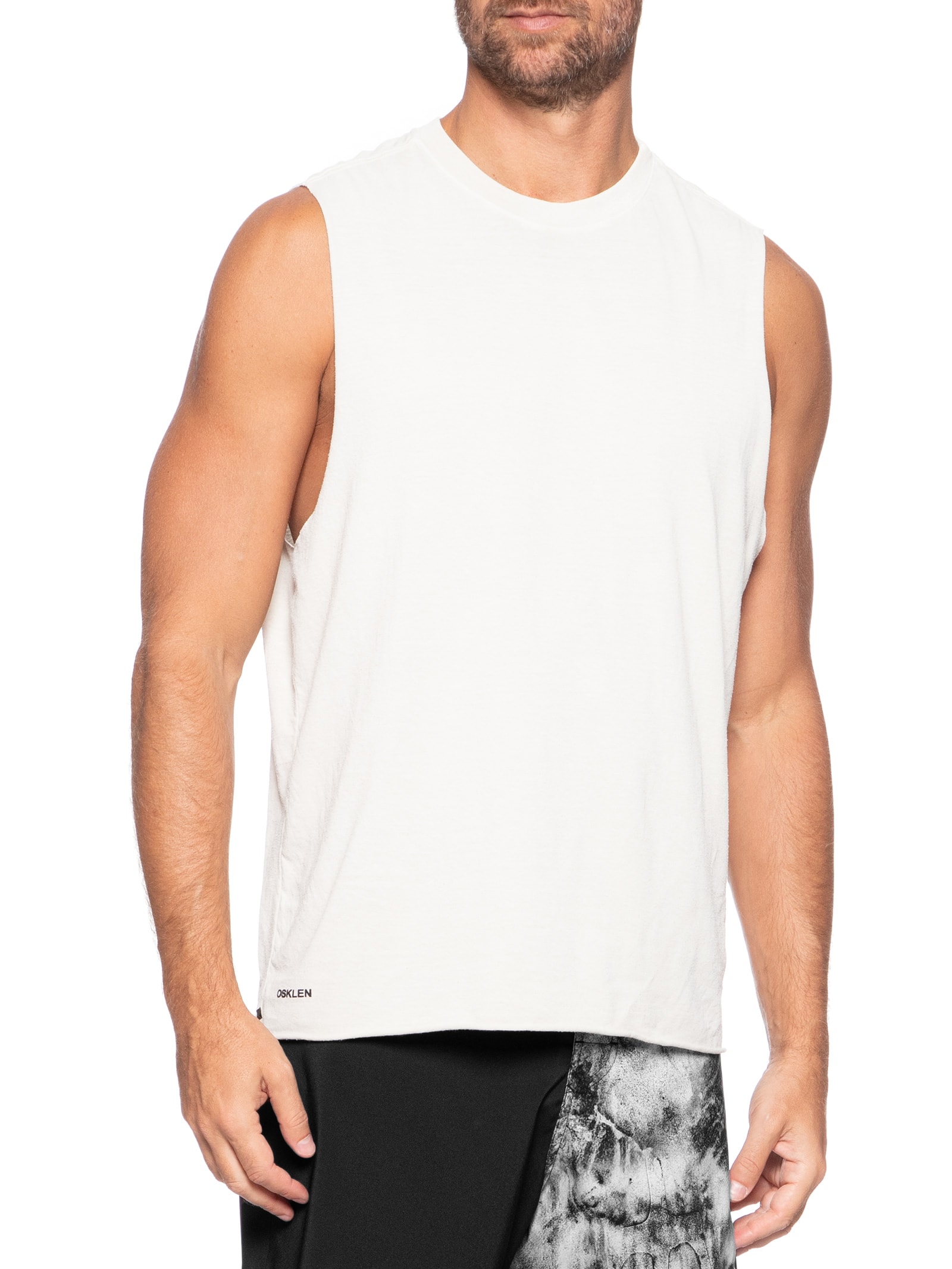 Regata Masculina Rustic Sleeveless Manga Curta Bege Osklen