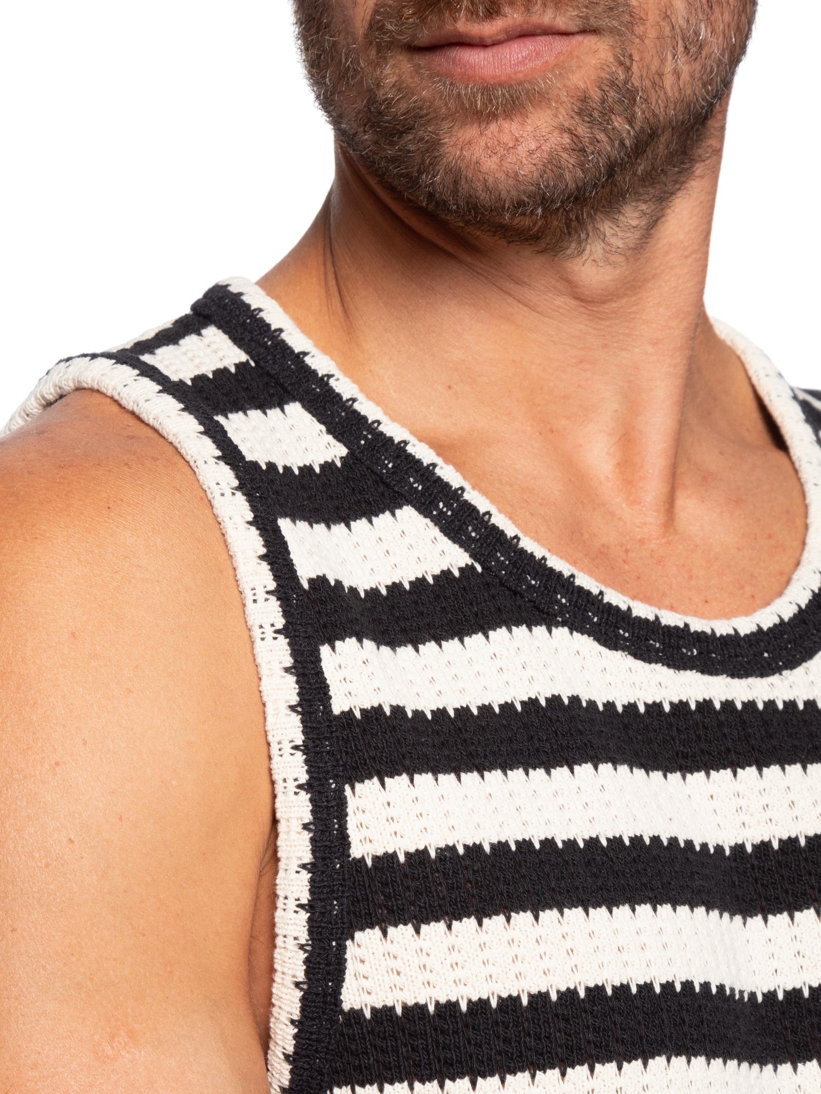 Regata Masculina Stripes Knit Branco Osklen