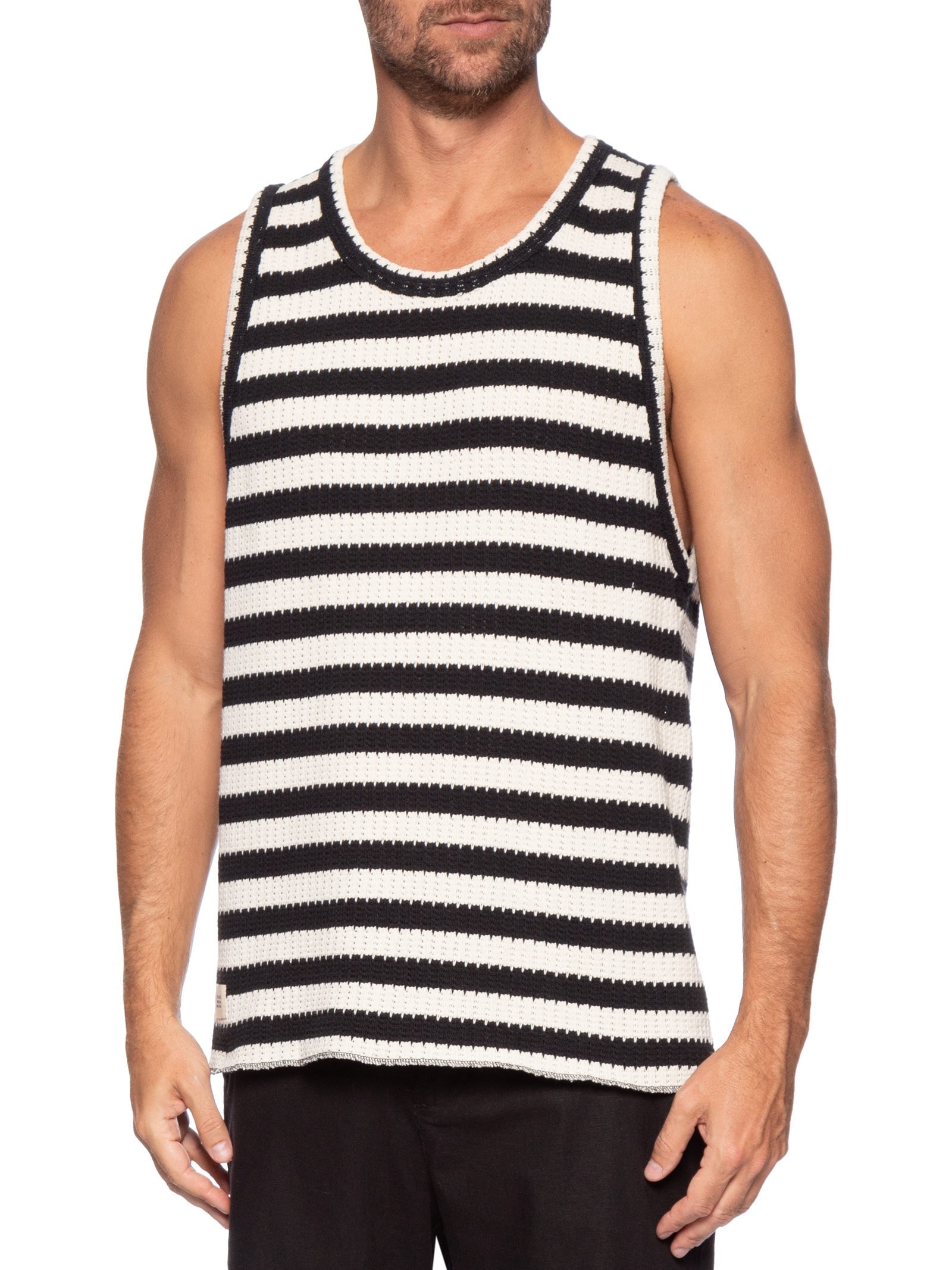 Regata Masculina Stripes Knit Branco Osklen