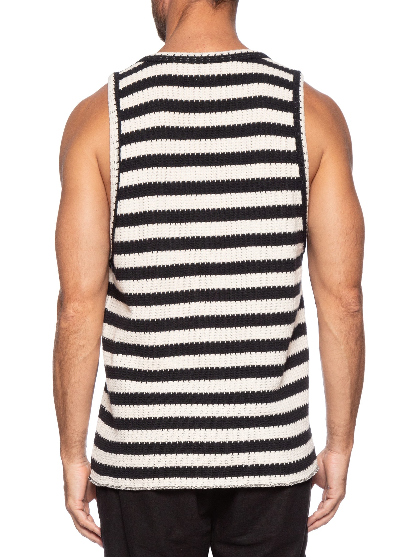 Regata Masculina Stripes Knit Branco Osklen
