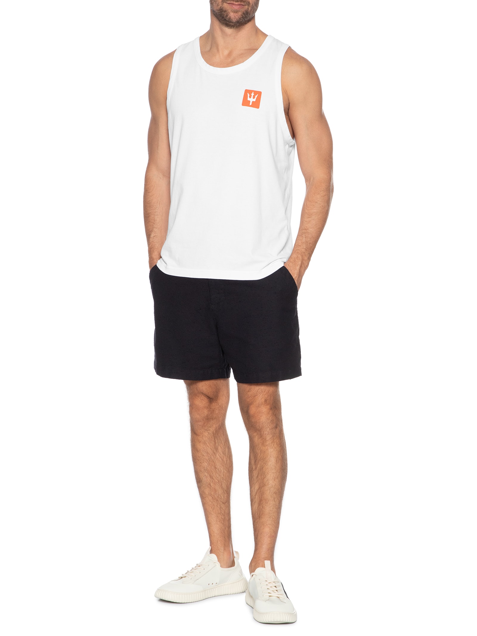 Regata Masculina Tridente Box Branco Osklen