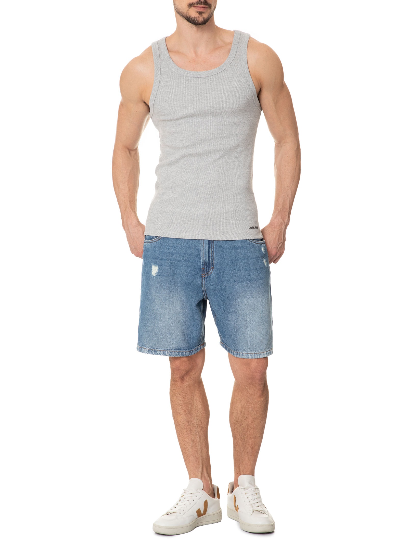 Regata Masculina Under Mescla Cinza John John