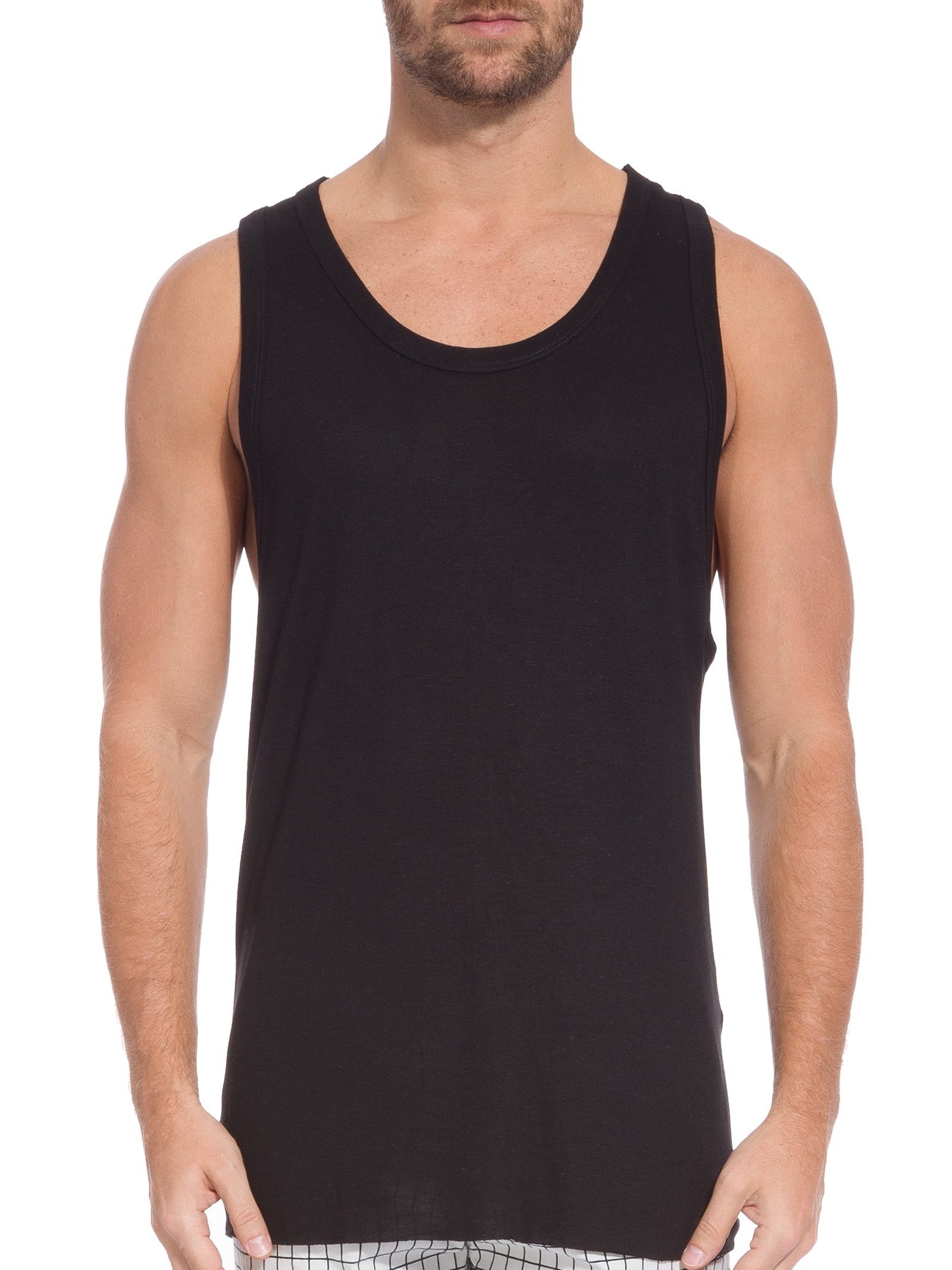 Regata Masculina Visual Linen Cut Preto Osklen