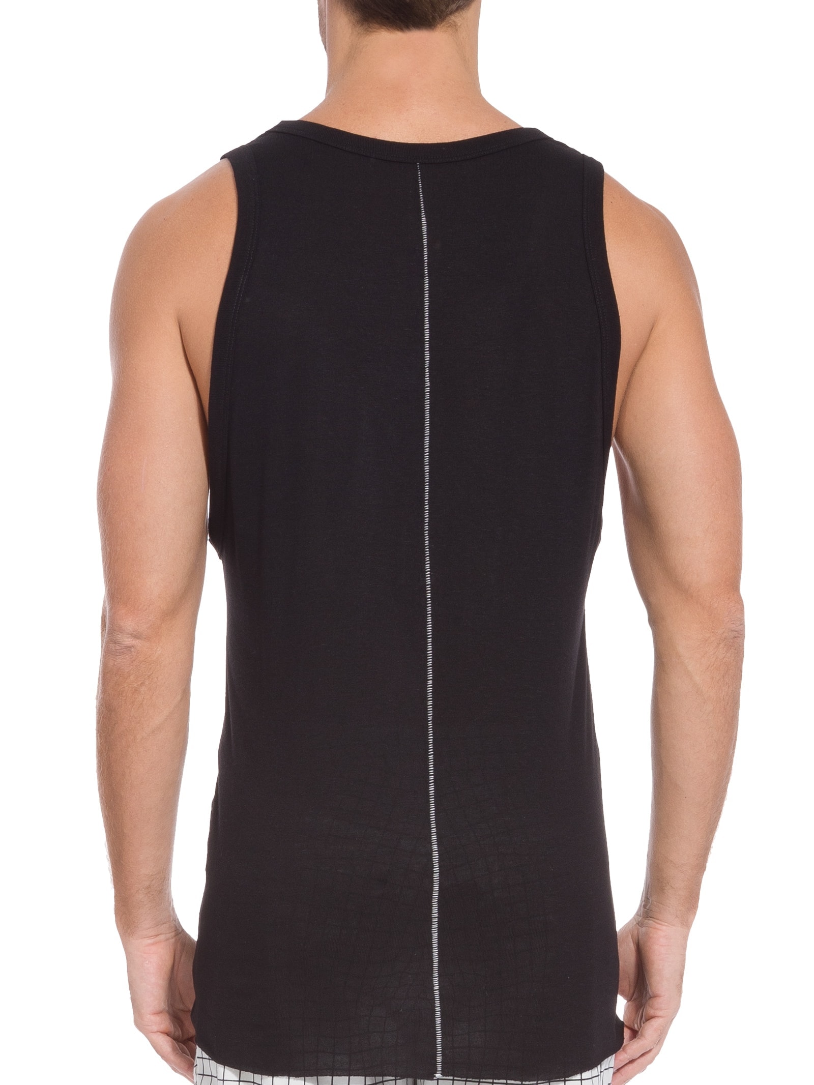 Regata Masculina Visual Linen Cut Preto Osklen