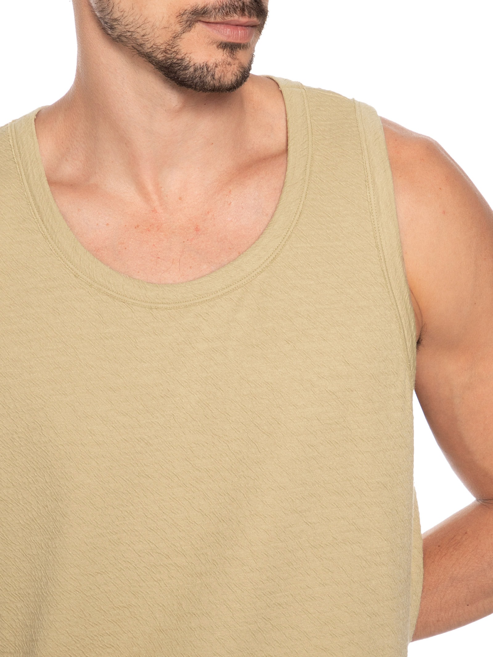 Regata Masculina Wrinklecut Bege Osklen