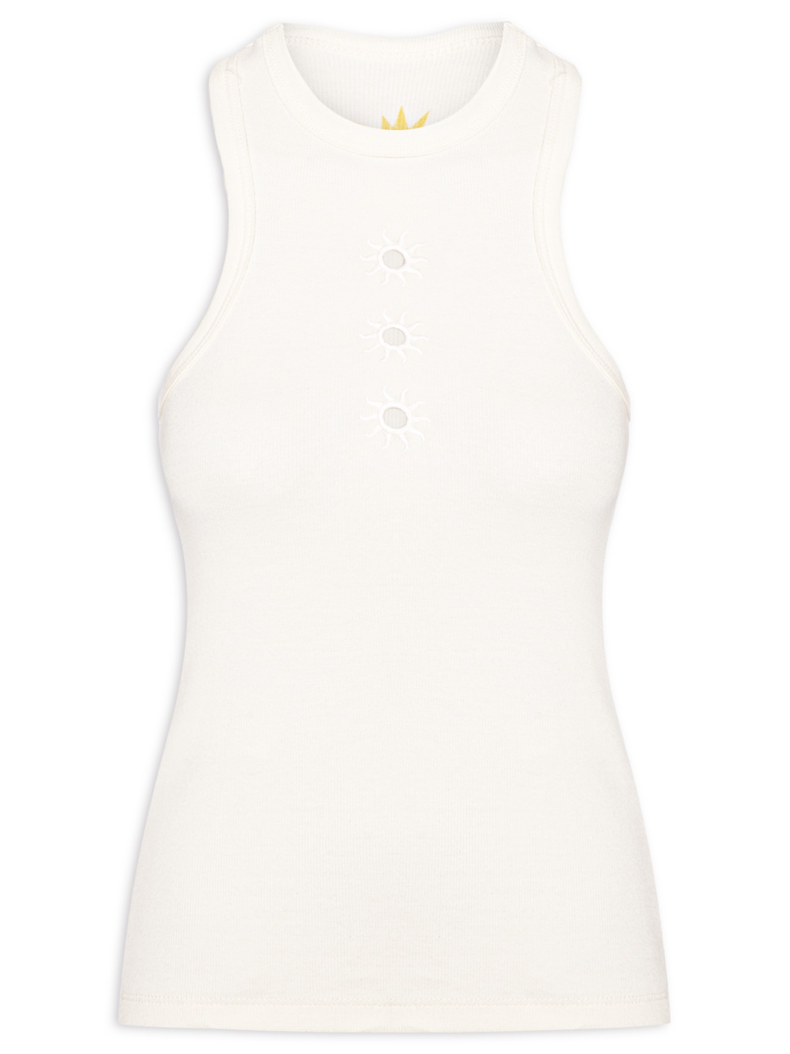 Regata Ribana Bordado Sol – Amarelo Dress To