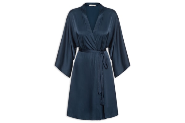 Robe Em Cetim Grace - Azul