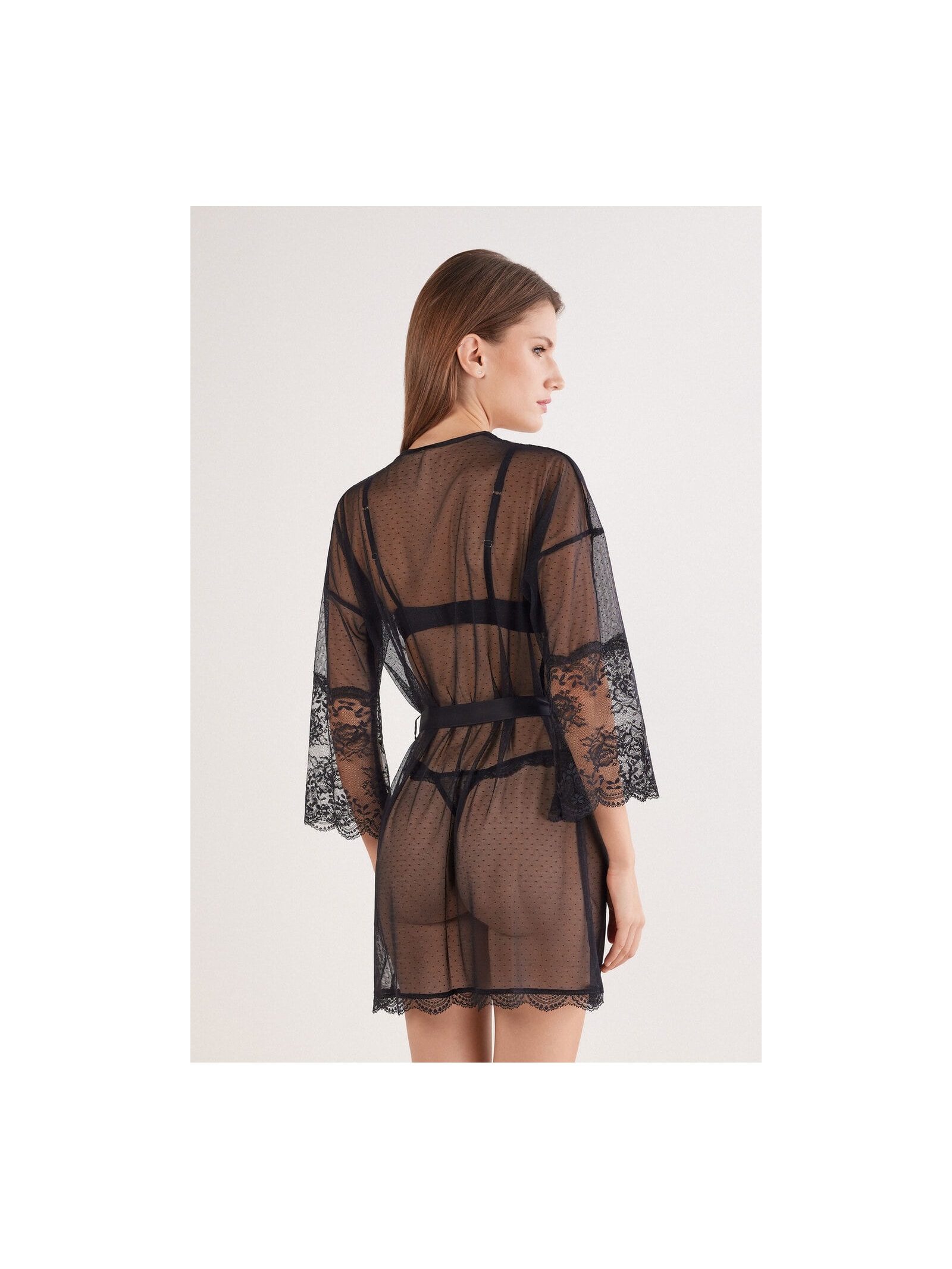 Robe Em Tule e Renda La Vie En Rose Preto Intimissimi