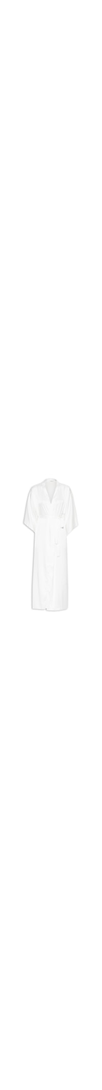 Robe Longo Em Cetim Valência Honeymoon - Branco