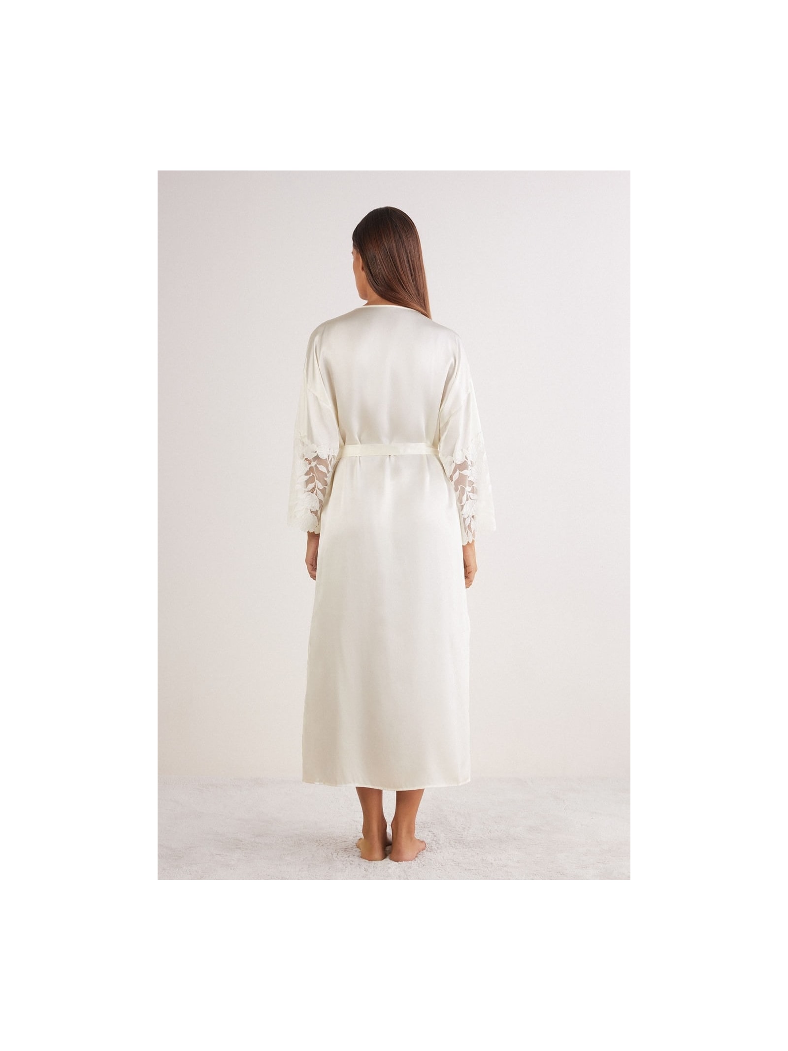 Robe Longo Em Seda All About Flowers Marfim Intimissimi