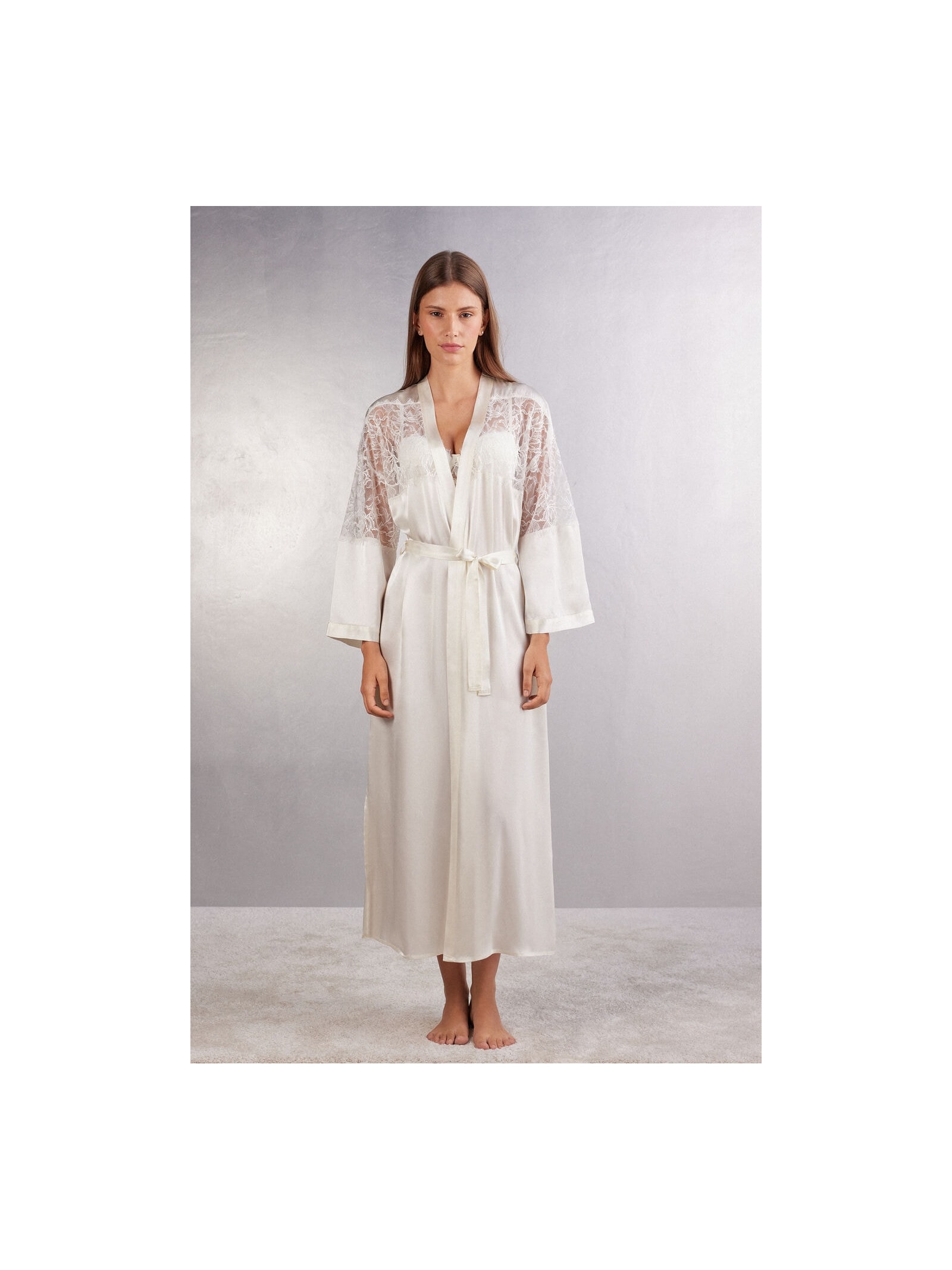 Robe Longo Em Seda Her Beauty Marfim Intimissimi