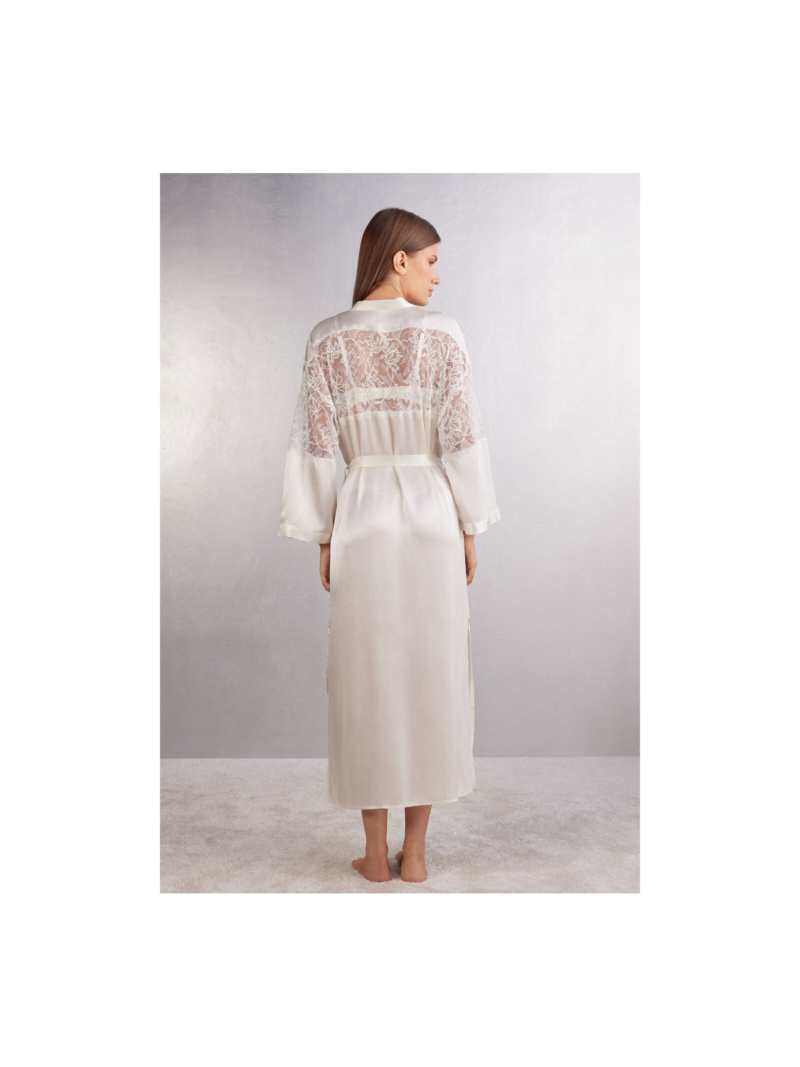 Robe Longo Em Seda Her Beauty Marfim Intimissimi