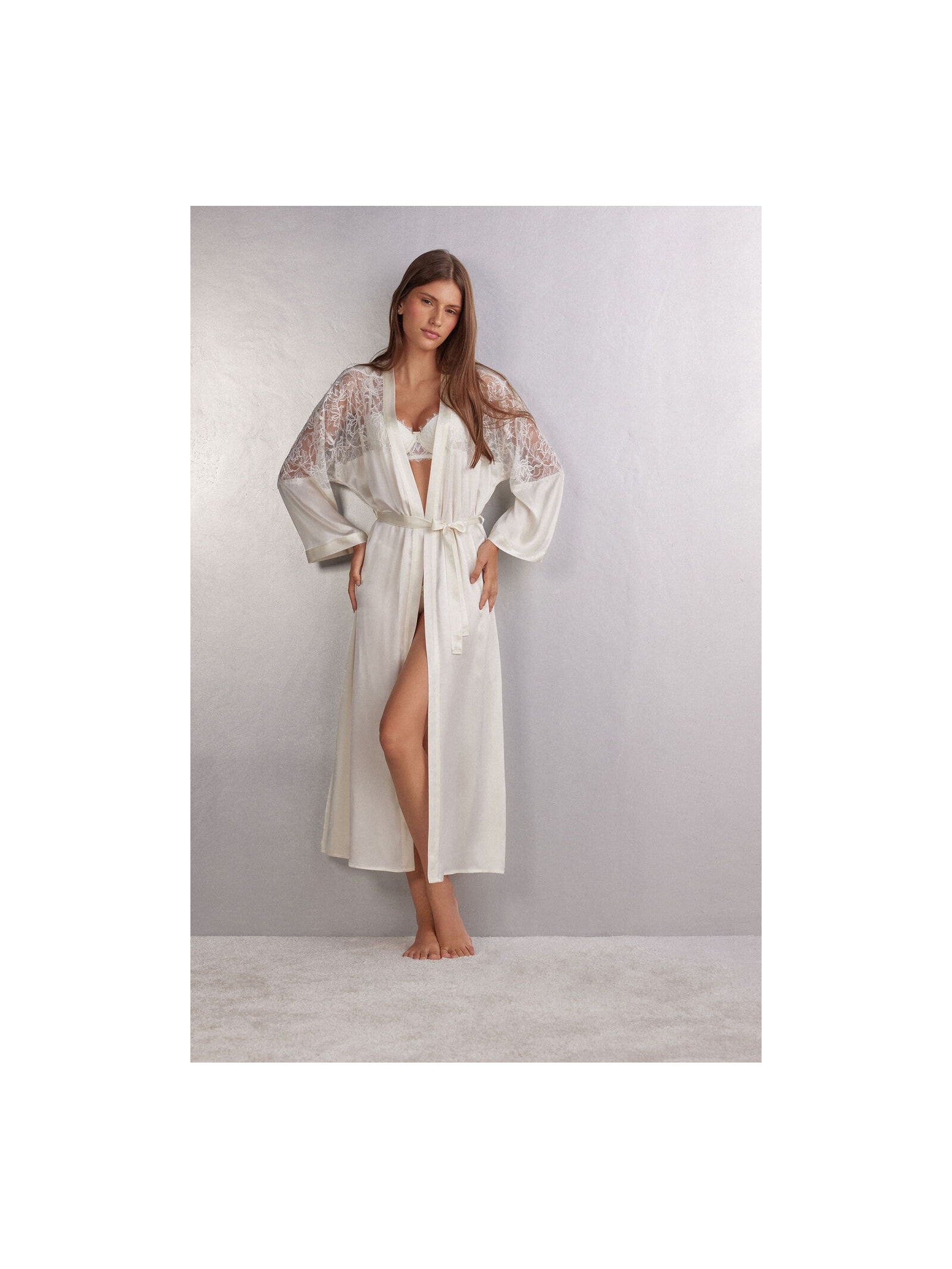 Robe Longo Em Seda Her Beauty Marfim Intimissimi