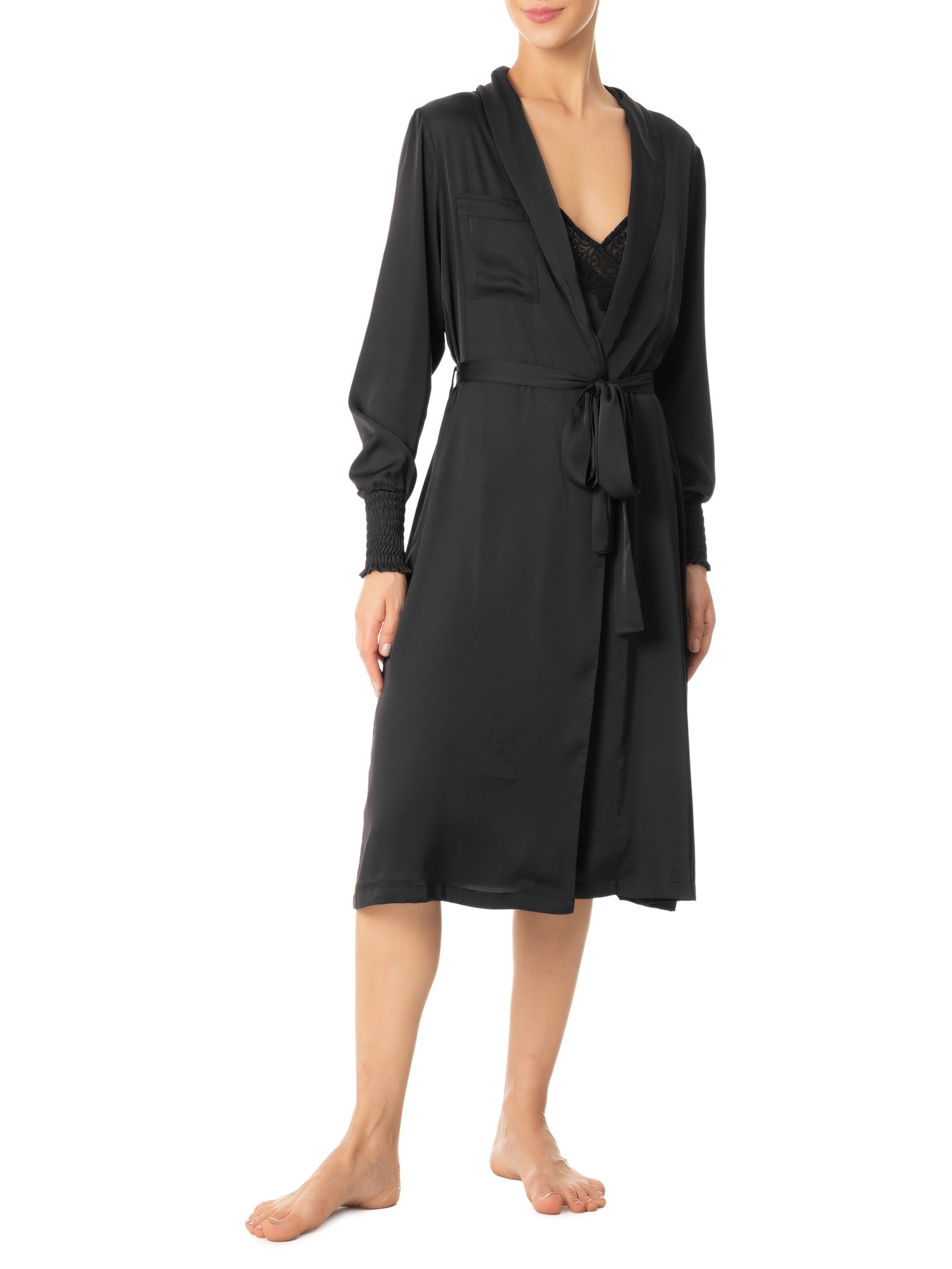 Robe Midi Preto Valisere