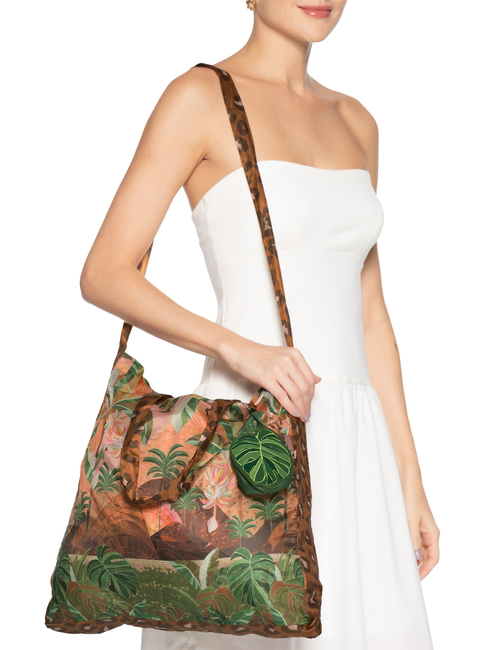 Sacolinha Feminina Me Leva Rio De Mosaico Marrom Farm Etc